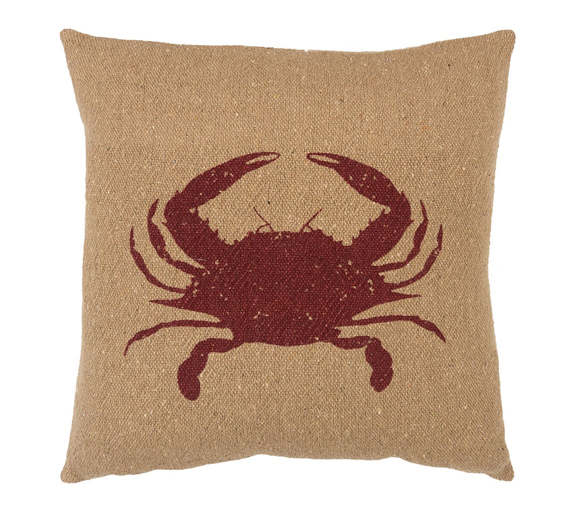 HomeRoots Tan Brown Distressed Crab Throw Pillow