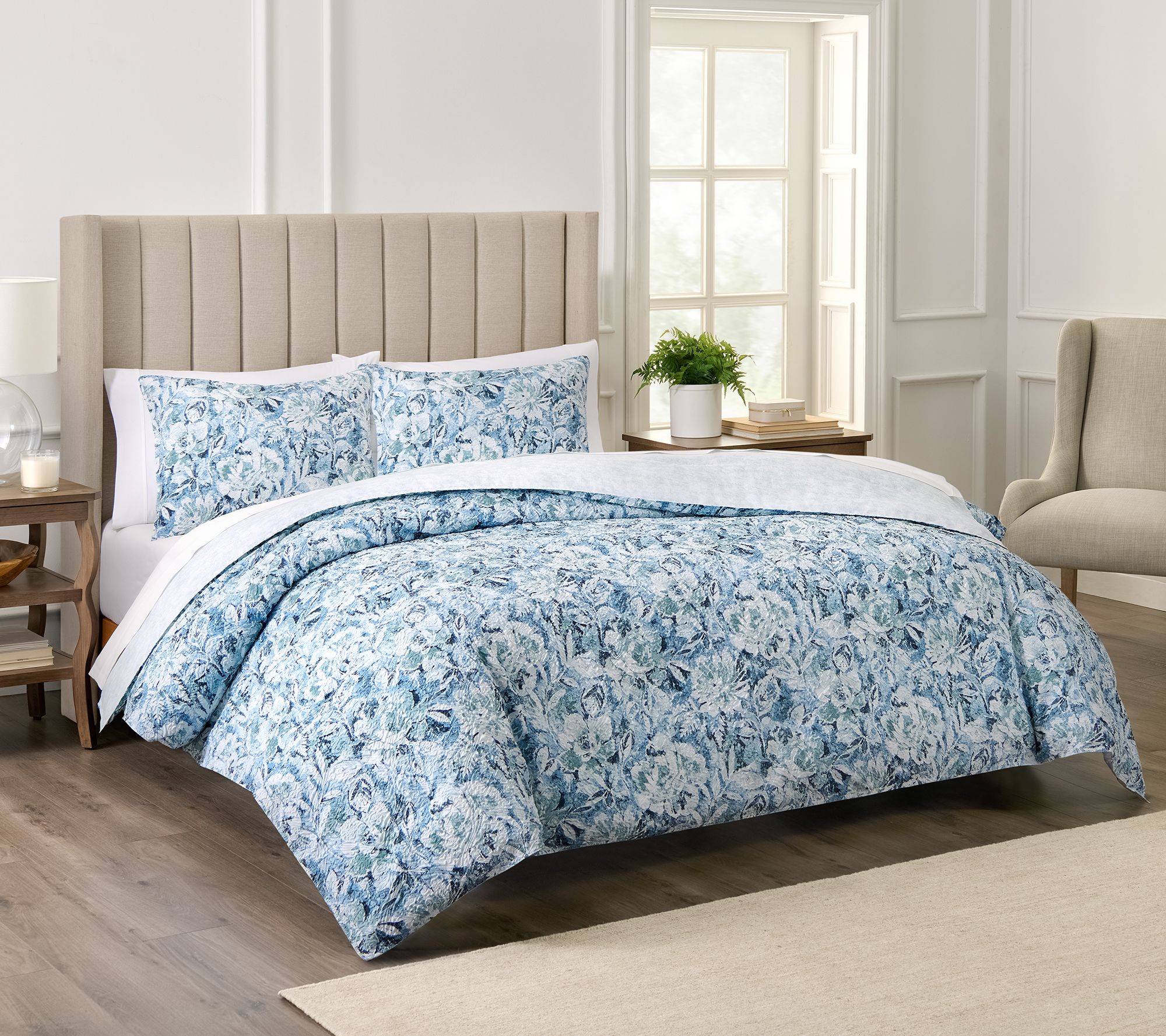 CPブランケット　bright brightwin 2gether Waverly Hayden 2PC Microfiber Percale Comforter Set Twin - QVC.com