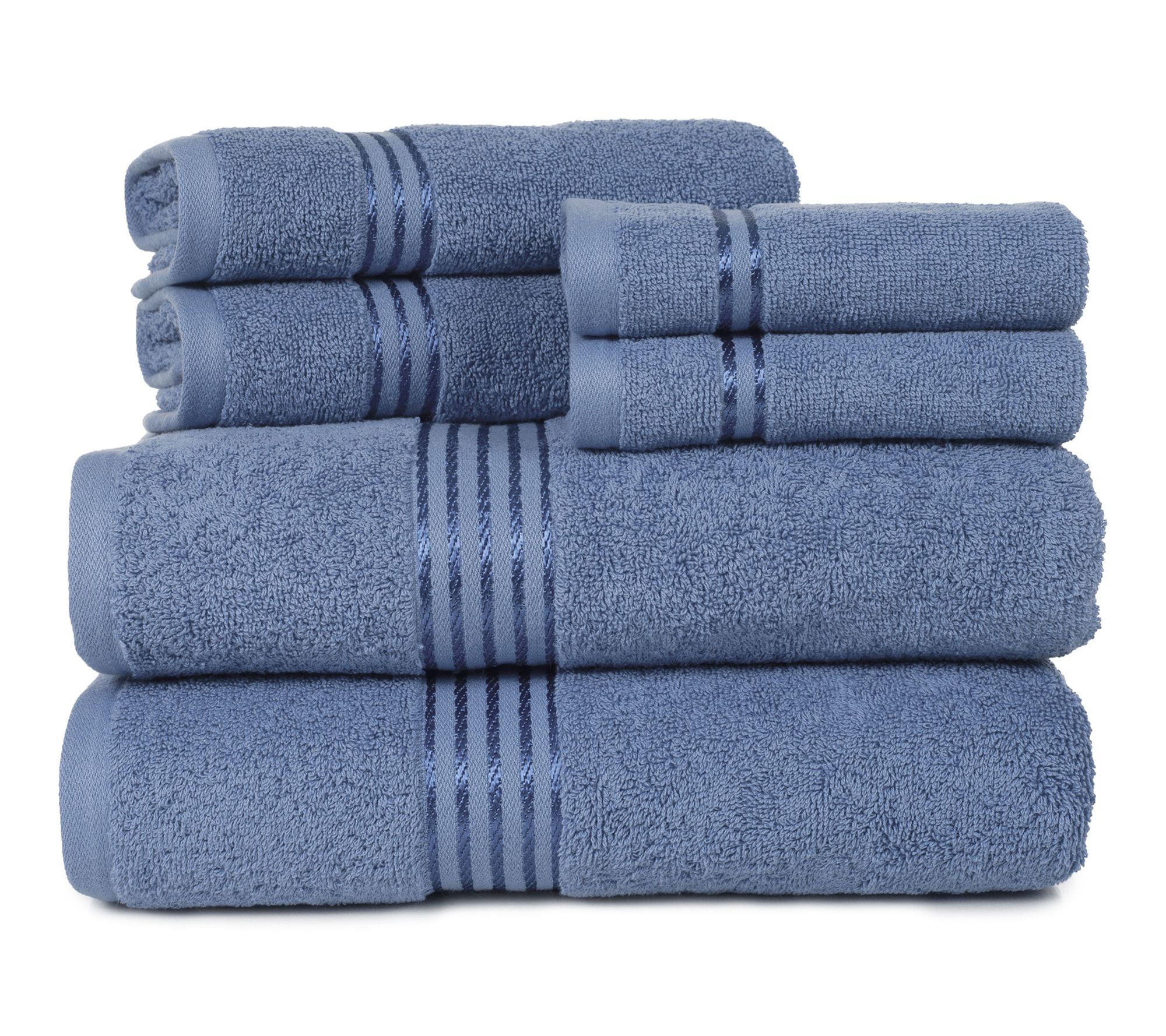 Lavish Home 6 P iece 100% Cotto n Bathroom Towe ls Set