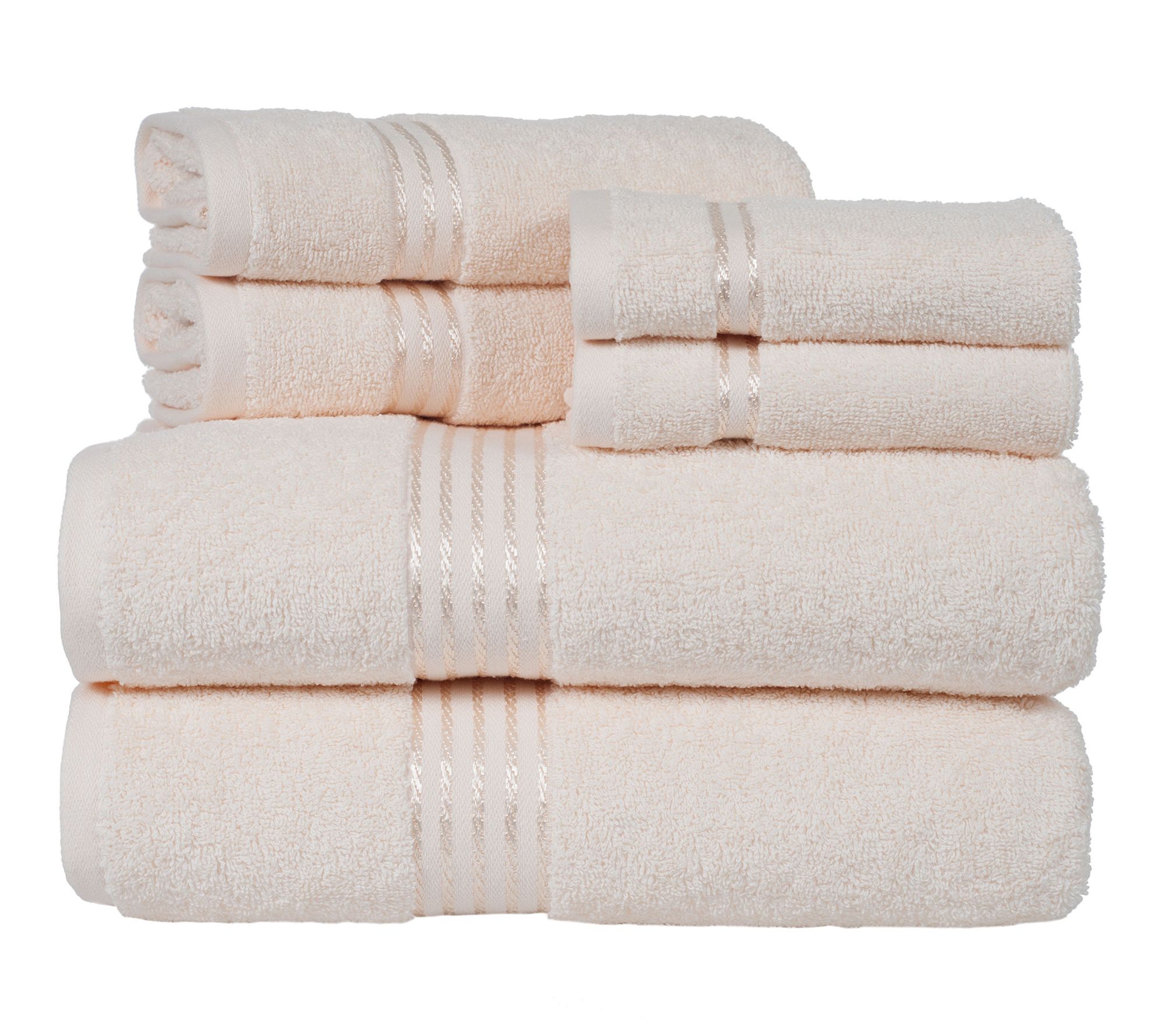 Lavish Home 6 P iece 100% Cotto n Bathroom Towe ls Set