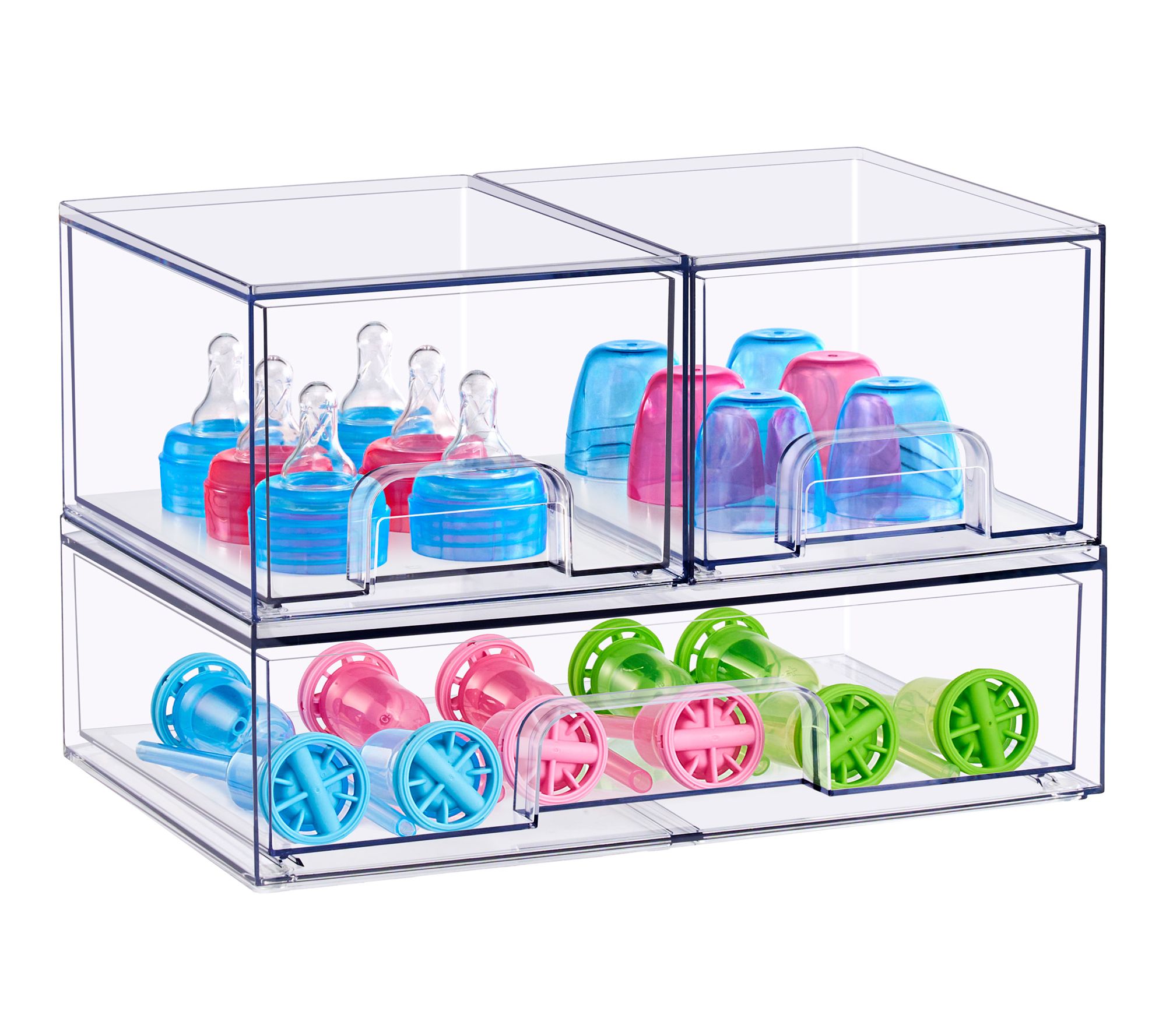 Sorbus Stackable Acrylic Storage Drawers Small Wide - 3 Pack