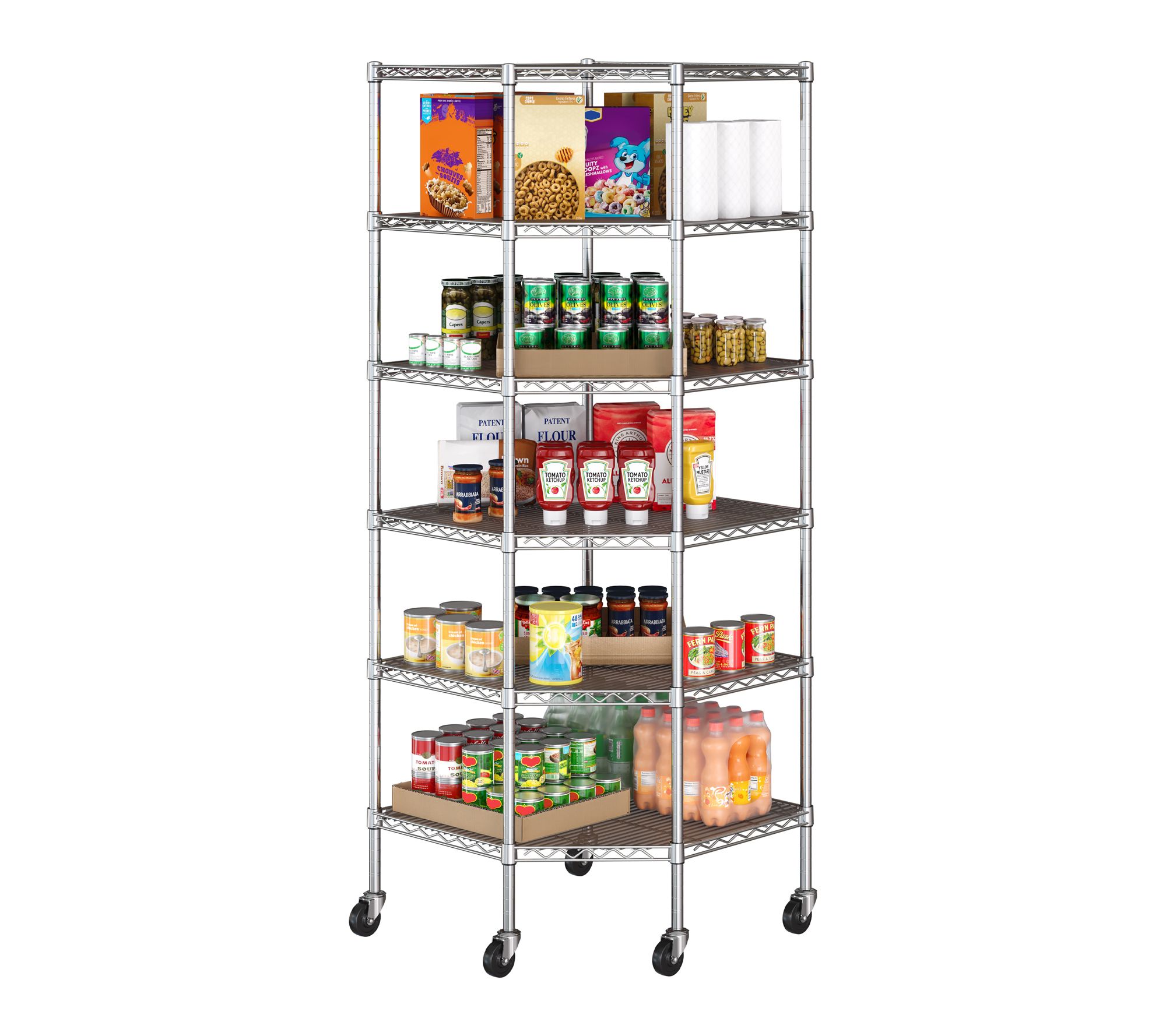 Seville Classics 6 Tier Corner Shelving, 28" W x 28" D x 75" H
