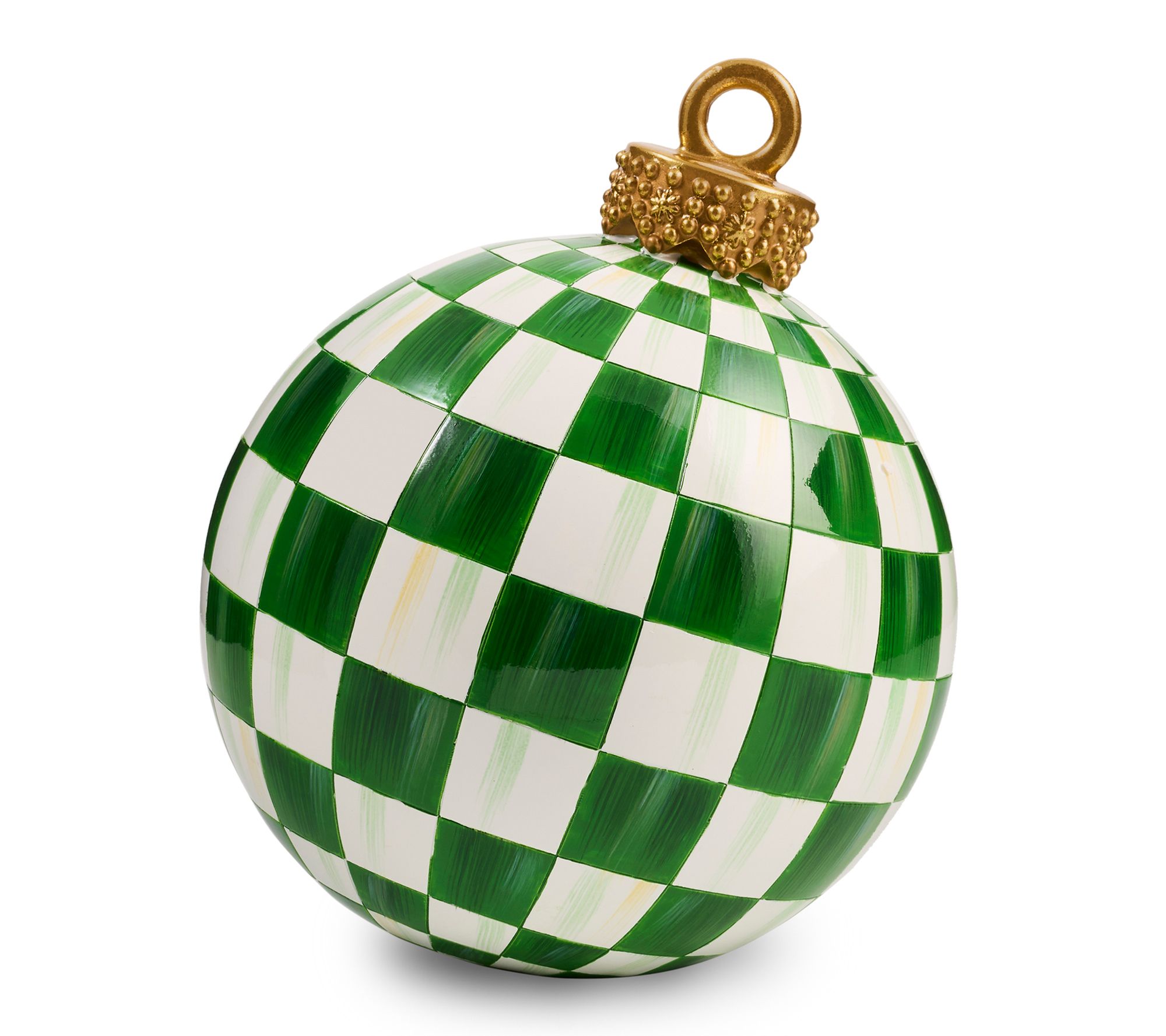  MacKenzie -Childs Green Check Small Tabletop Ornament