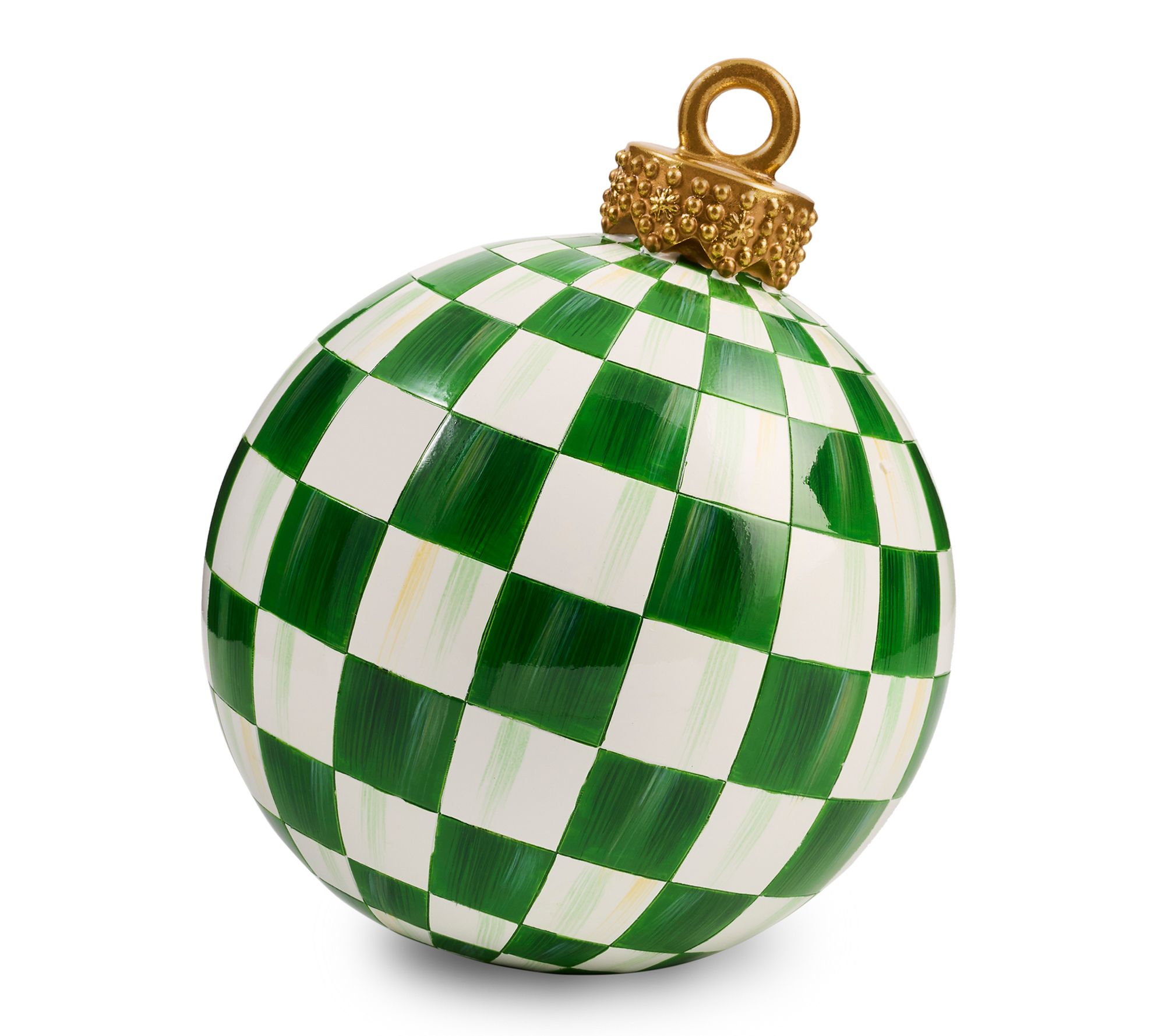 MacKenzie -Childs Green Check Small Tabletop Ornament