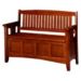 Home Styles Mission-Style Storage Bench - Cherry Finish — QVC.com