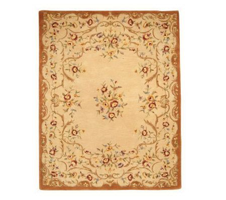 Royal Palace Floral Ribbon 7' X 9' Handmade Wool Rug - QVC.com