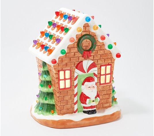 Mr. Christmas 12" Ceramic Illuminated Gingerbread House