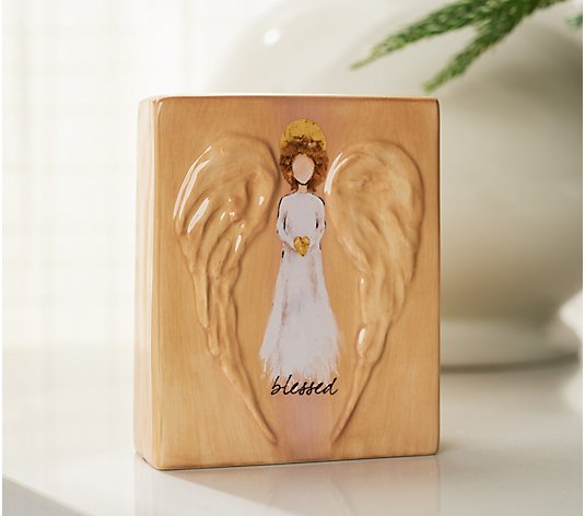 Inspirational Angel Blessings Ceramic Accent with Gift Box by Valerie