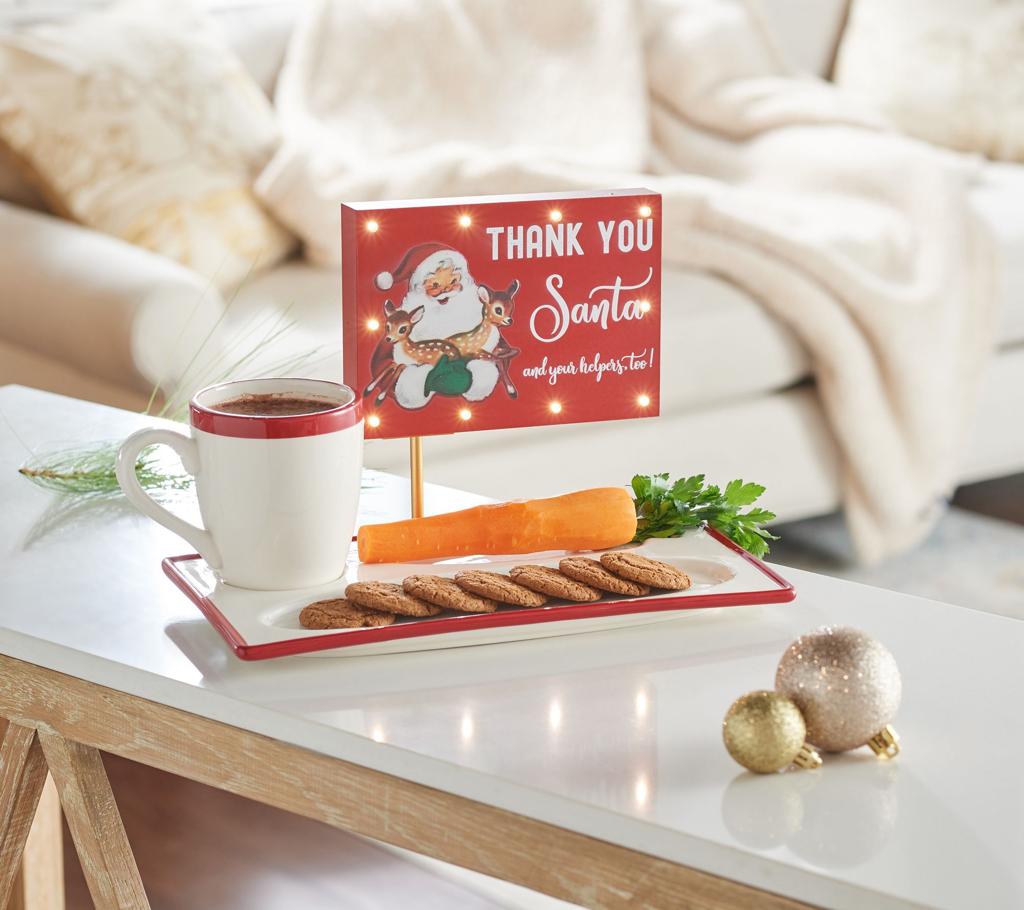 Mr. Christmas Illuminated Milk & Cookie Plate with Mug - QVC.com