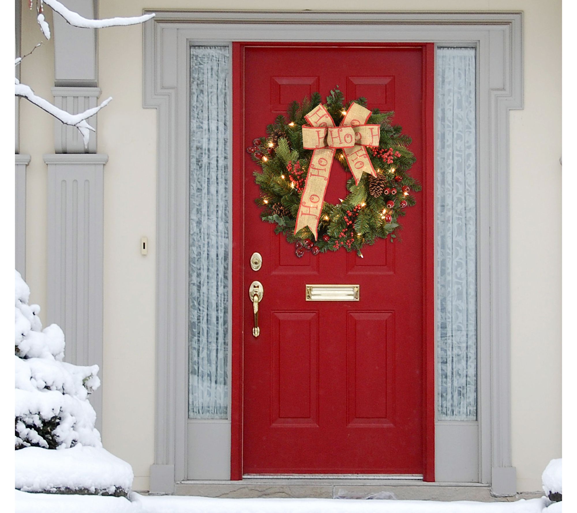 Puleo 24" Pre-Lit Premium Decorated wreath