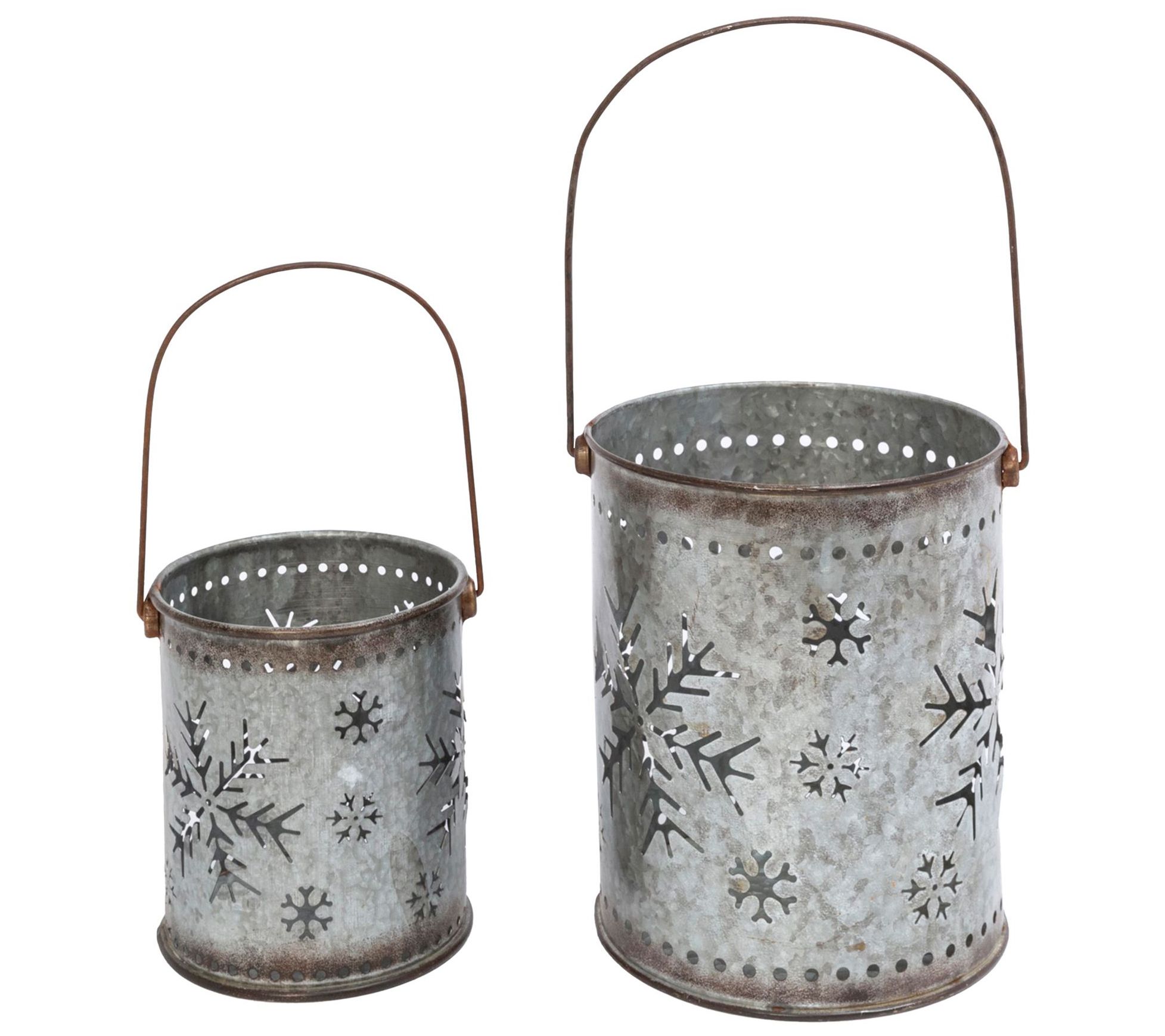 Bucket without handle decorative metal candle