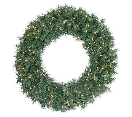 36-In D Pre-lit Aspen Spruce Wreath by SterlingCo
