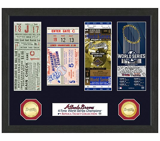 Atlanta Braves 4 Time World Series Champions Ticket Collection