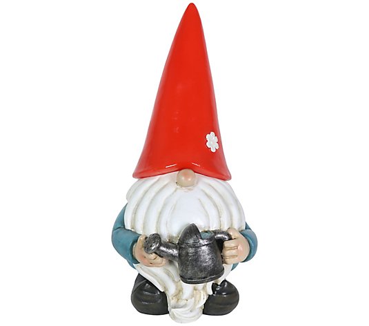 Exhart Solar Red Hat Watering Can Gnome