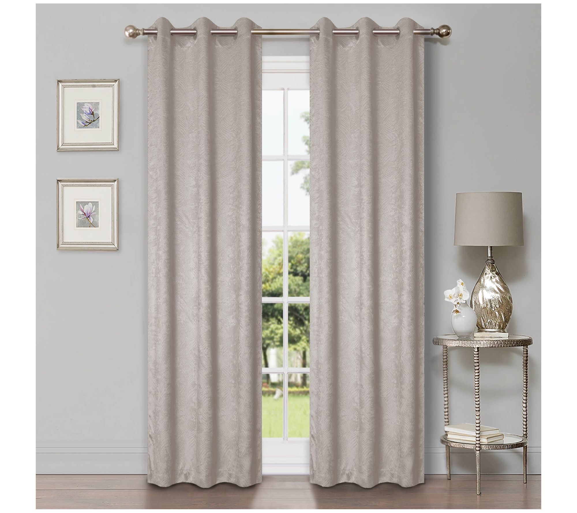 Superior Modern Geometric Waves Blackout Curtain Set, 42X108