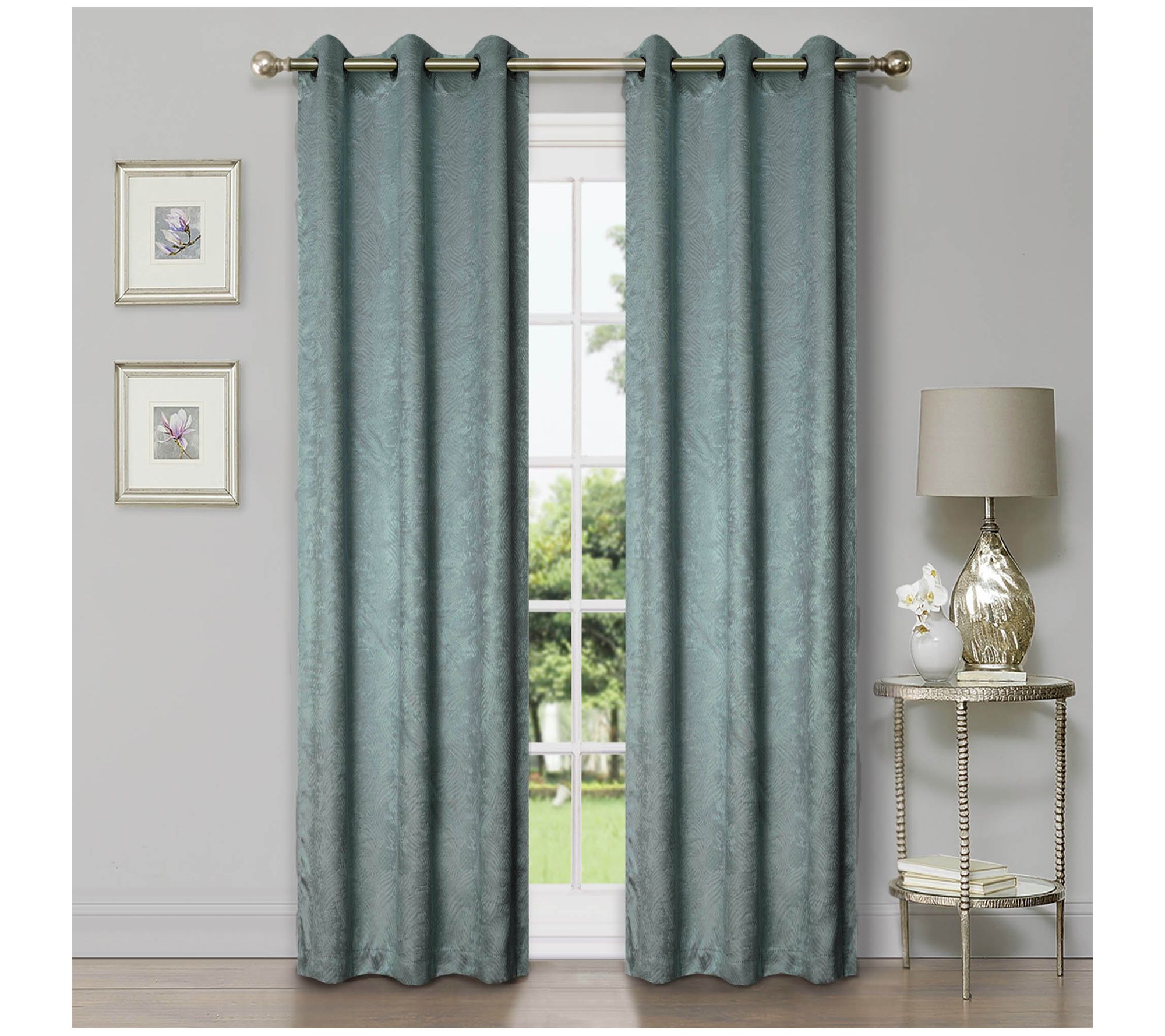 Superior Modern Geometric Waves Blackout Curtain Set, 42X108