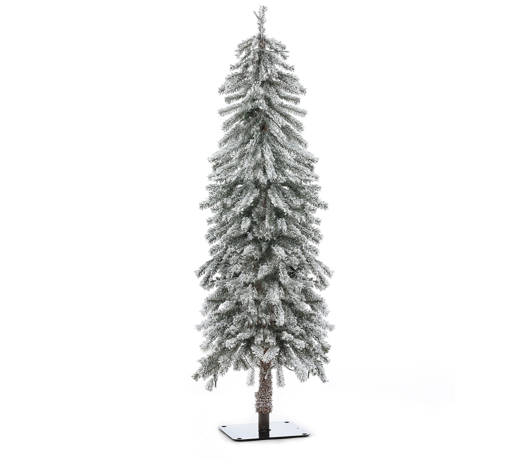 LuxenHome Set of 3 Pre-Lit Flocked Artificial C hristmas Trees
