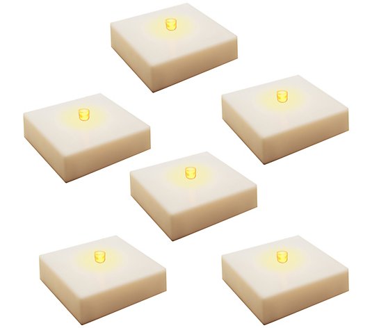 LumaBase Set of 6 Battery Operated LED Lights with Timer