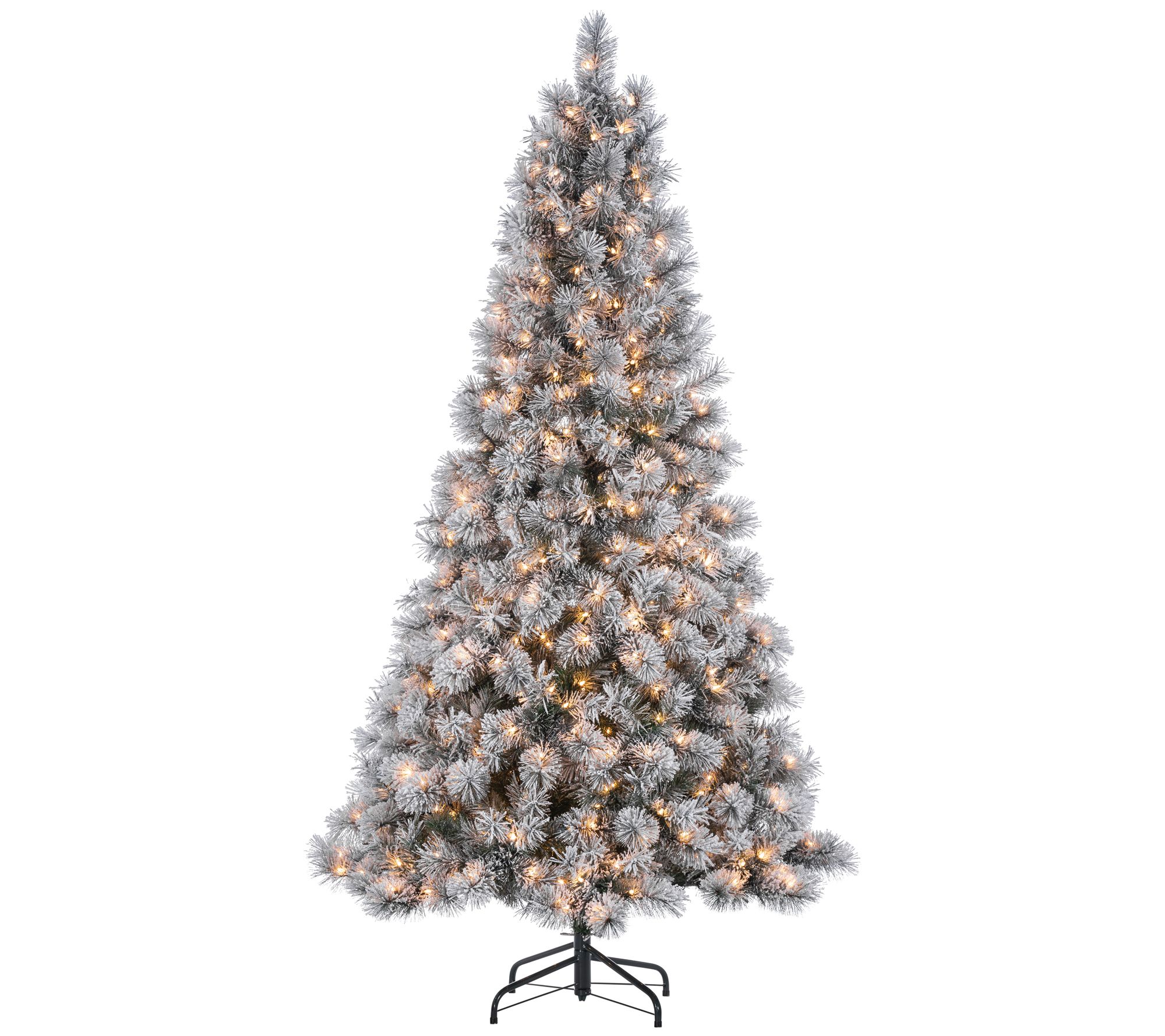 7.5' Flocked Pre-Lit Hard Mixed Needle Boise Pine