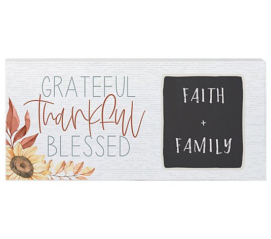 Sincere Surroundings. 12" Grateful Thankful Blessed Chalk