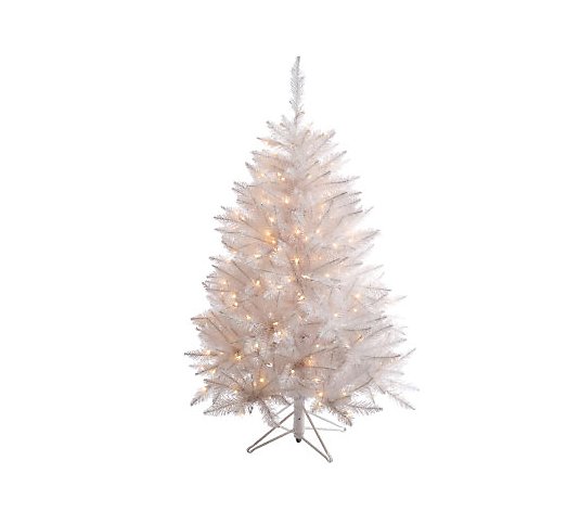 4-1/2' White Sparkle Spruce Tree with LED