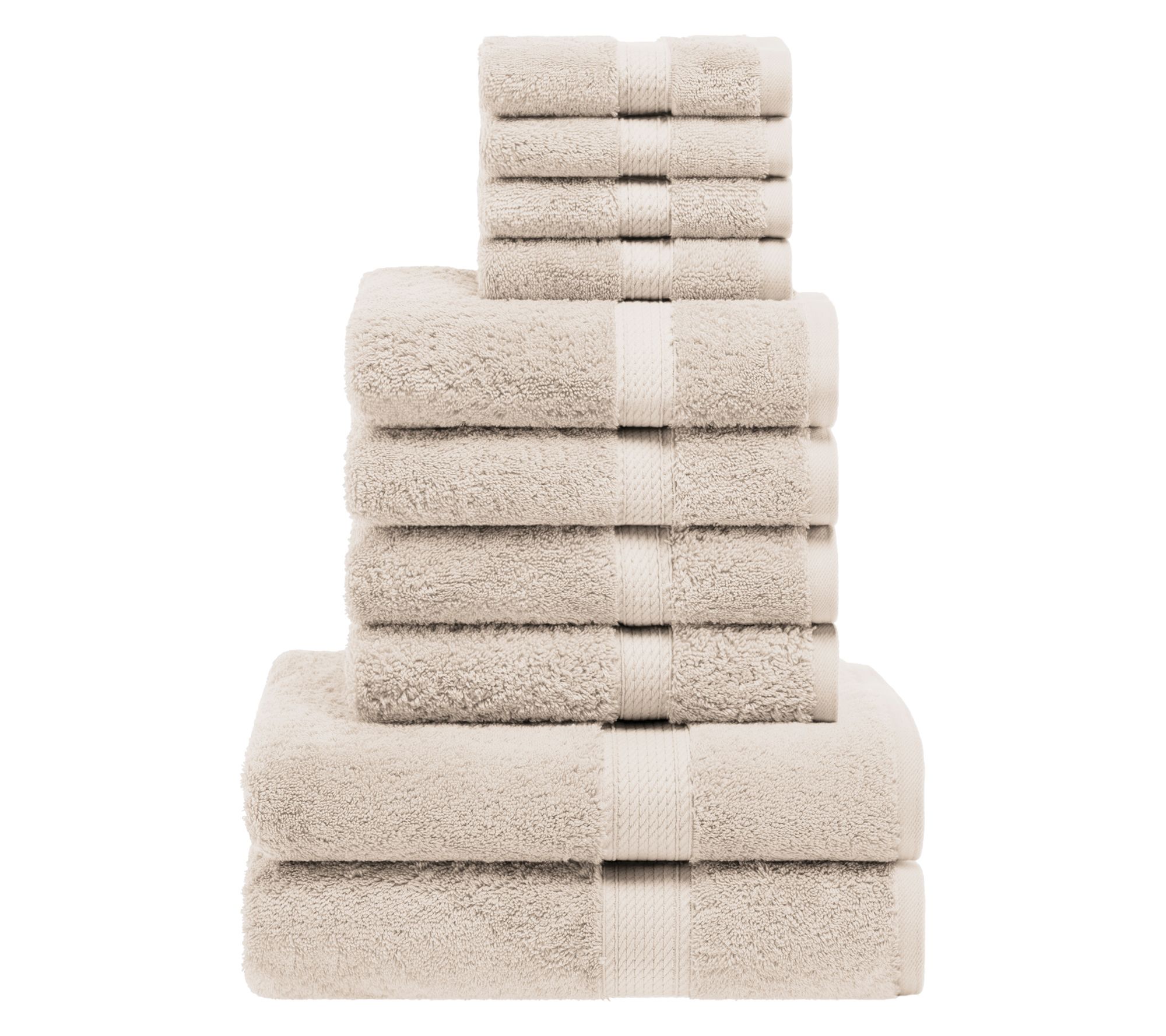 Superior Egypt ian Cotton 10-P iece Solid Absorbent Towel Set