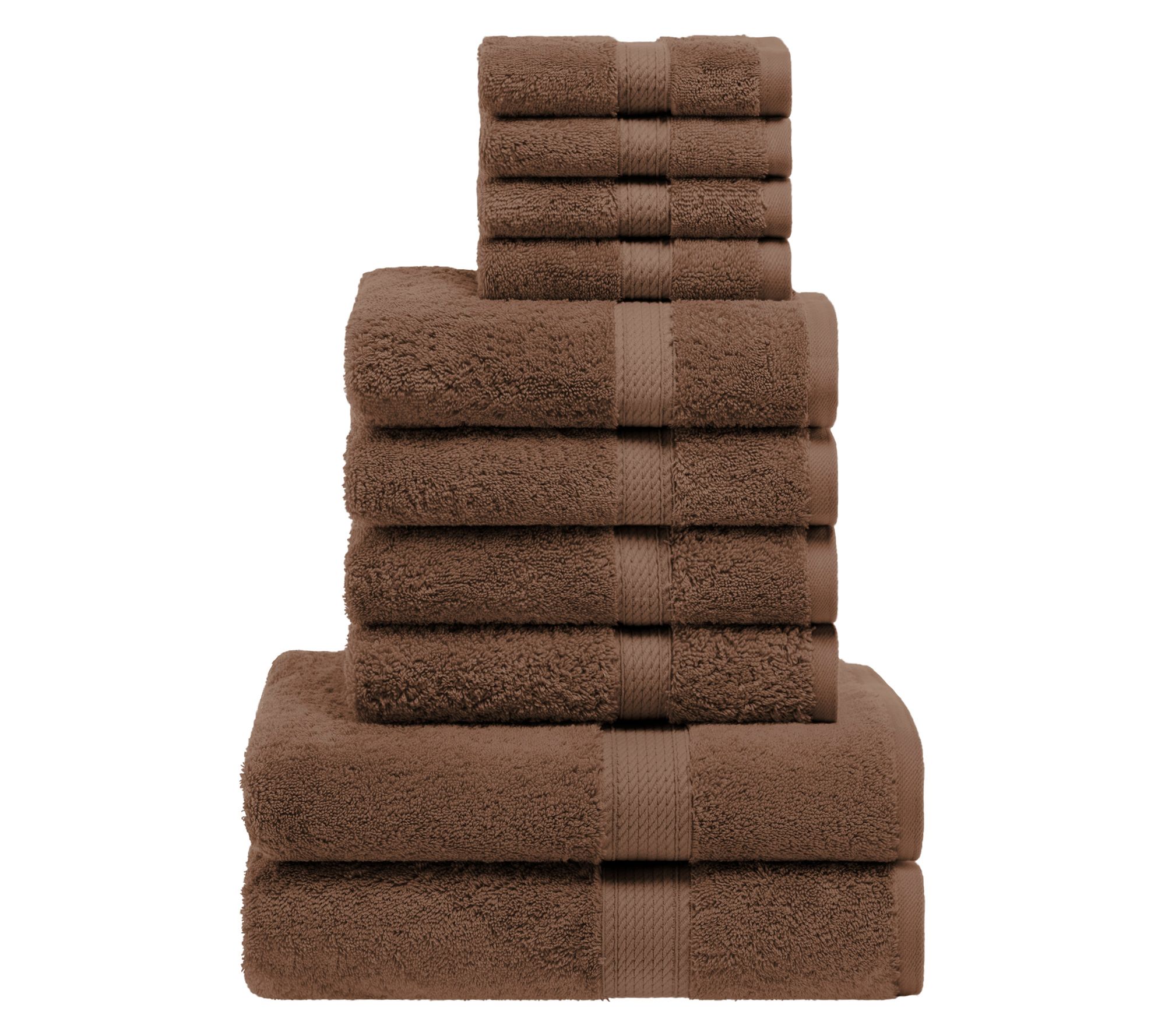 Superior Egypt ian Cotton 10-P iece Solid Absorbent Towel Set