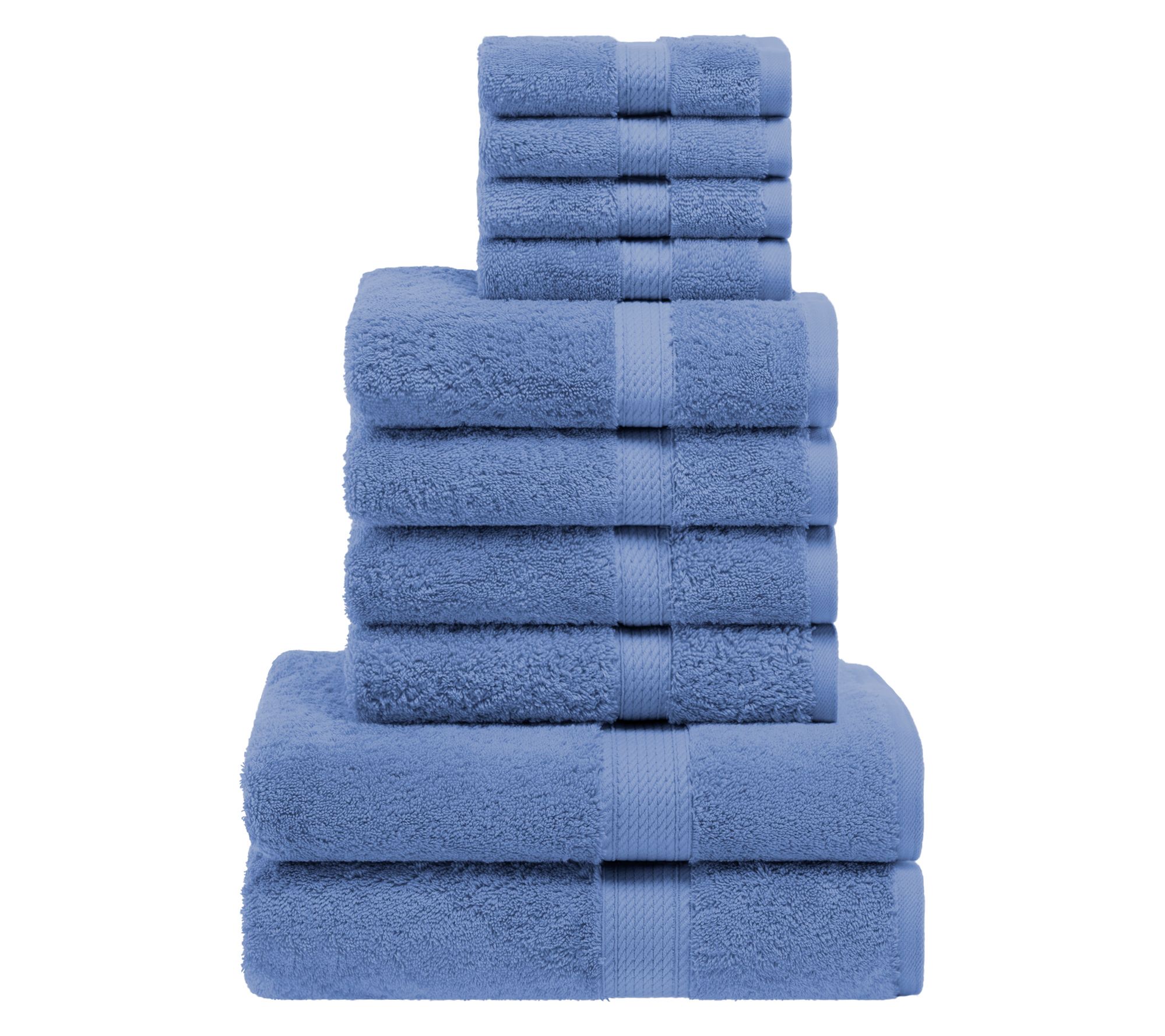Superior Egypt ian Cotton 10-P iece Solid Absorbent Towel Set