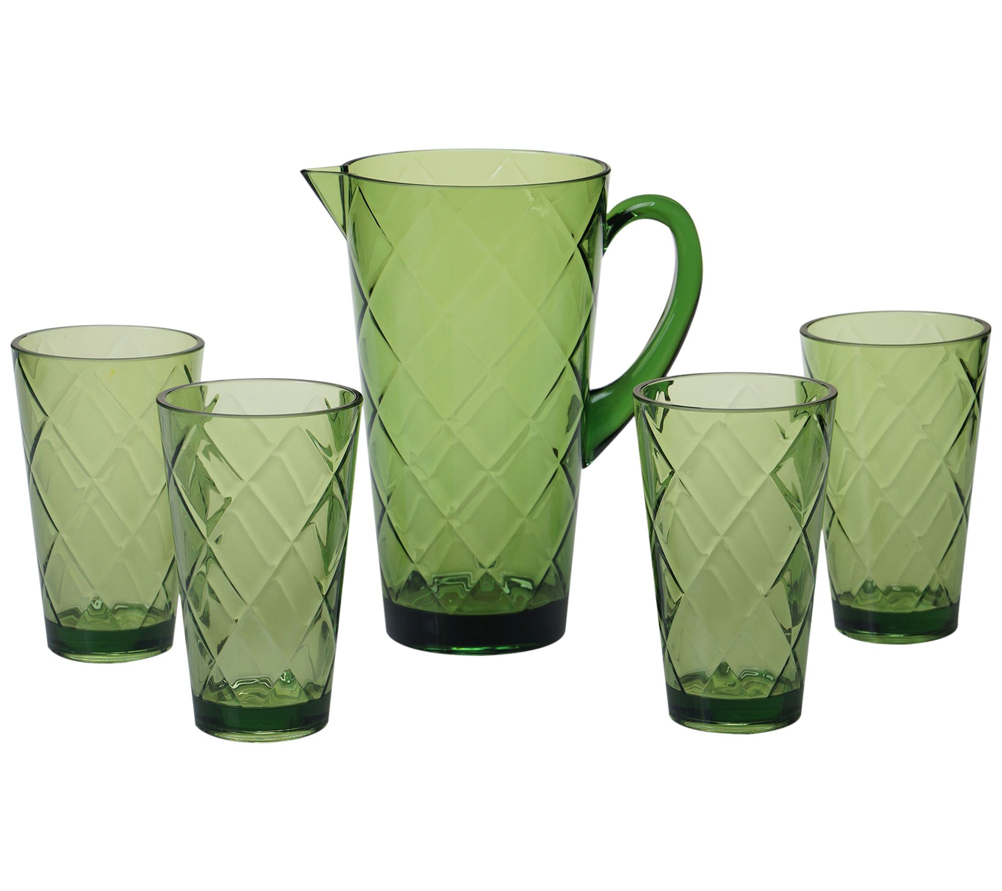 Certified International Green 15 oz Acrylic Double Old Fashion Drinkware (Set of 12), Green