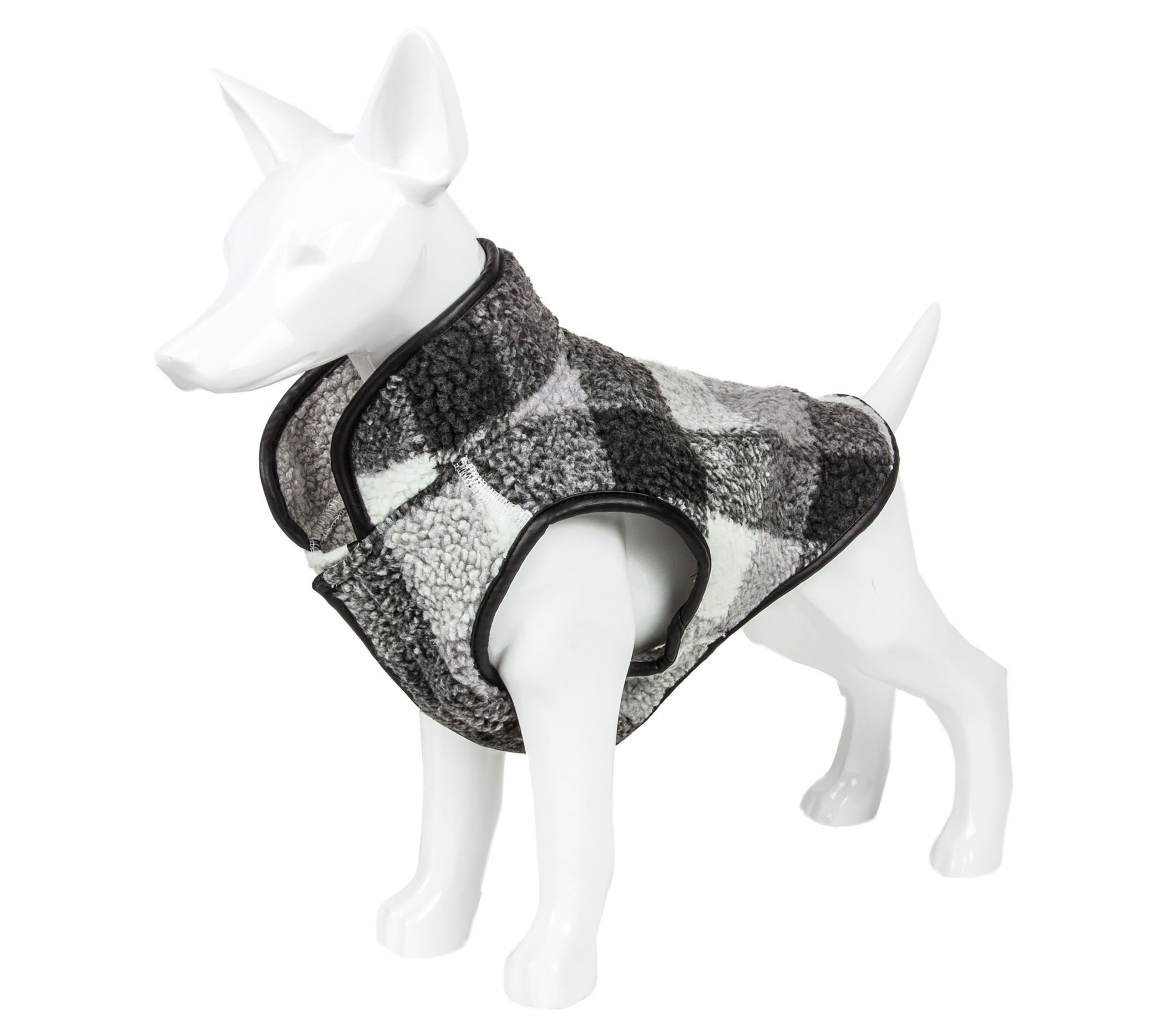 Pet Life 'Black Boxer' Classical Plaided Insulated Dog Coat