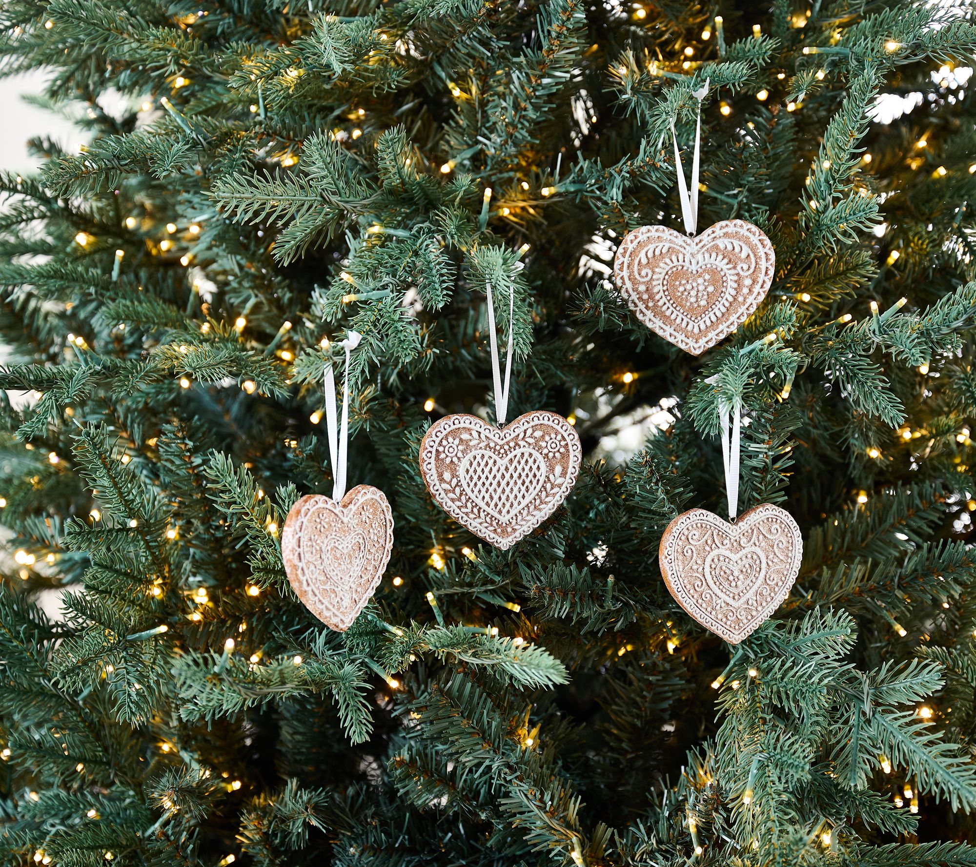 Valentine Cookie Wood Heart Ornaments