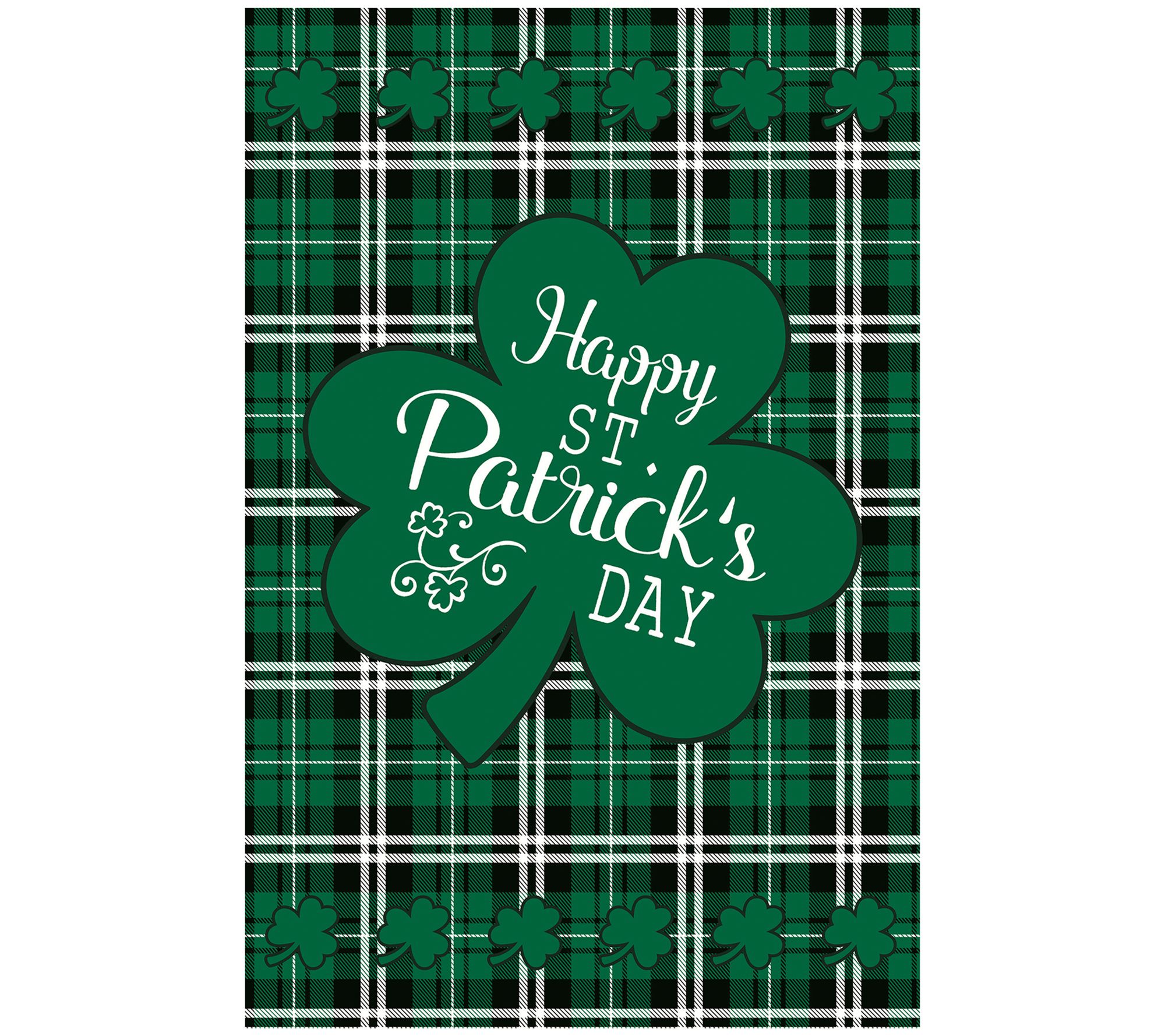 Northlight Happy St. Patrick's Day Plaid House Flag 28" x 40"