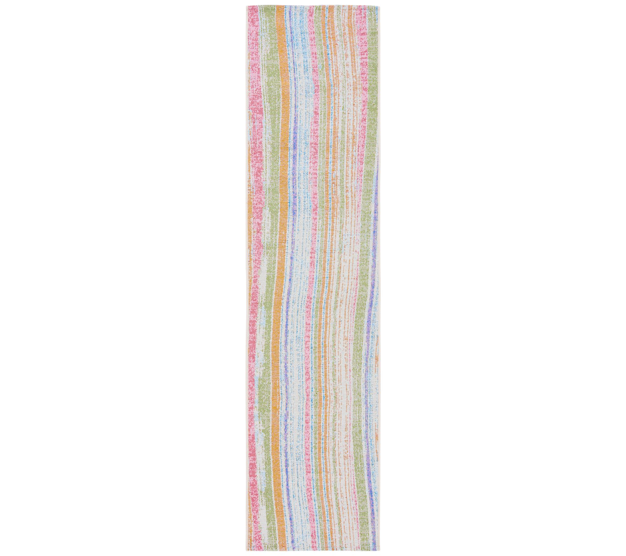 Safavieh Summer Collection Läuferteppich 2' X 8' – Ivory/Pink, Indoor/outdoor, Wetterfest & Kinderfreundlich