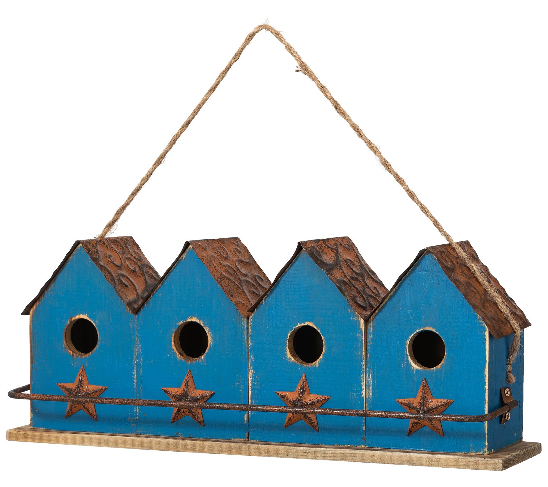 Glitzhome 17'' A Place For All Birds Quad Birdhuse With Perch