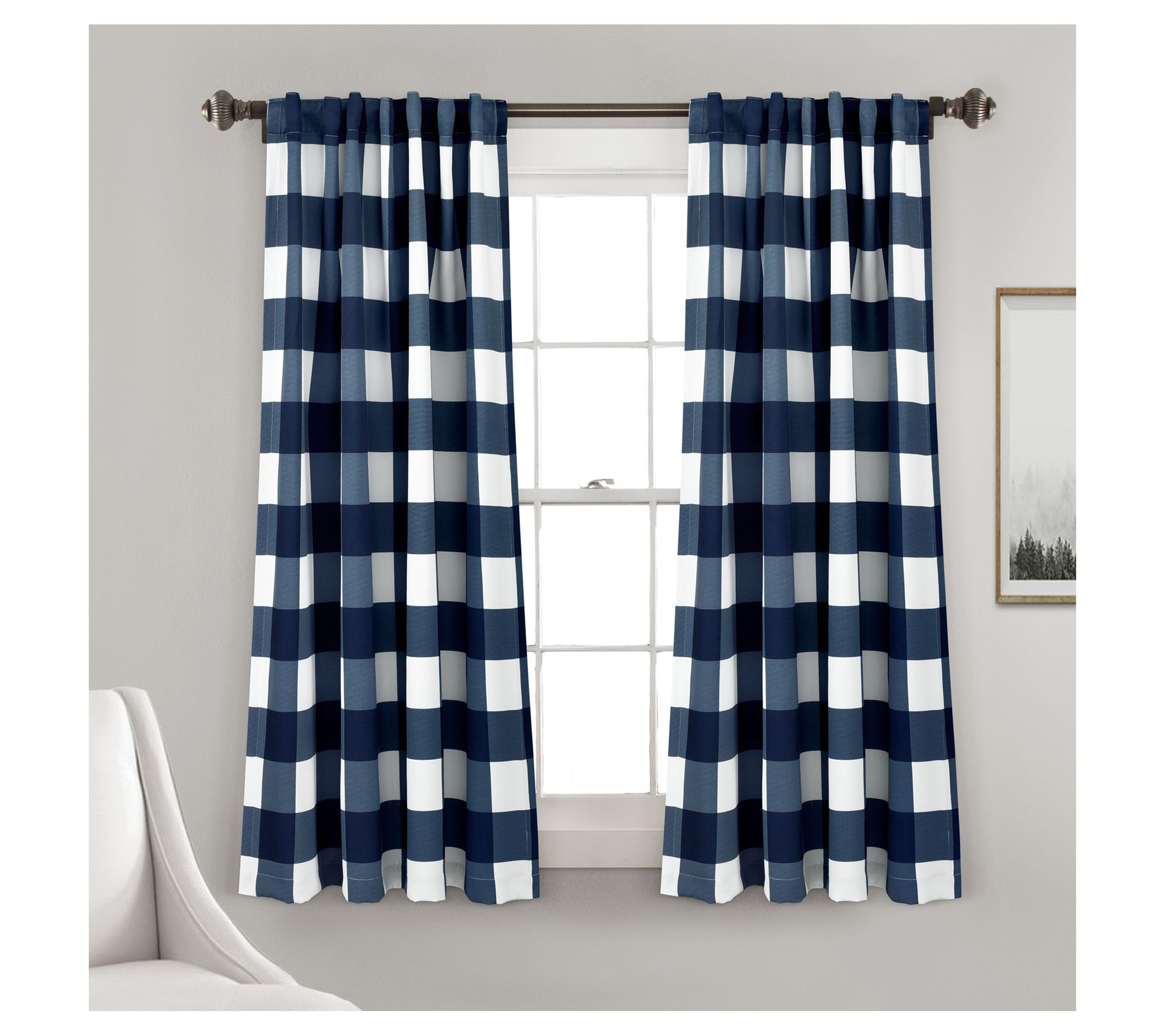 Lush Decor Kelly Checker Light Window Curtain 52X63 - QVC.com