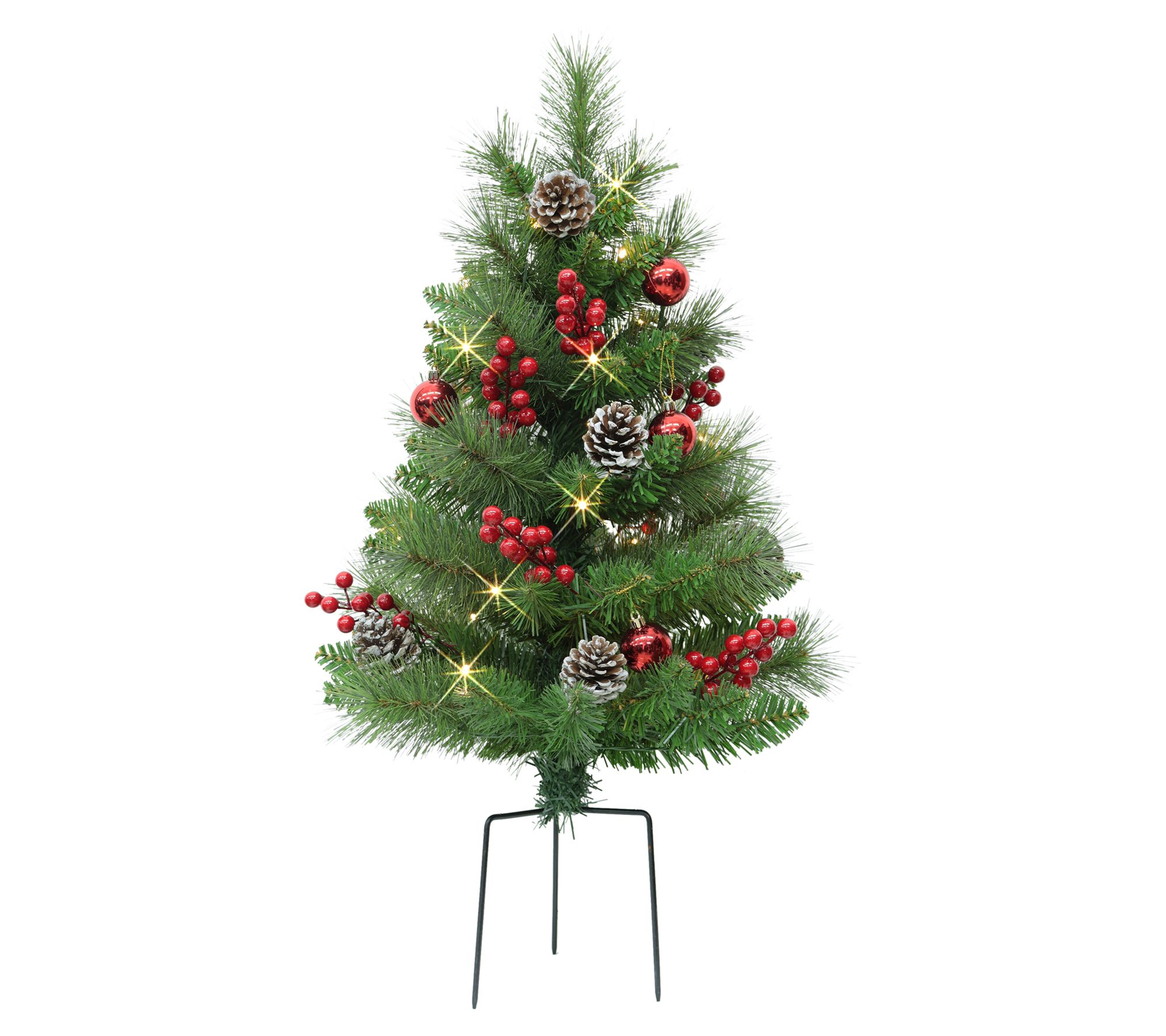 Puleo Set of (2) 30" Pre-Lit Artificial Fillerine Cones