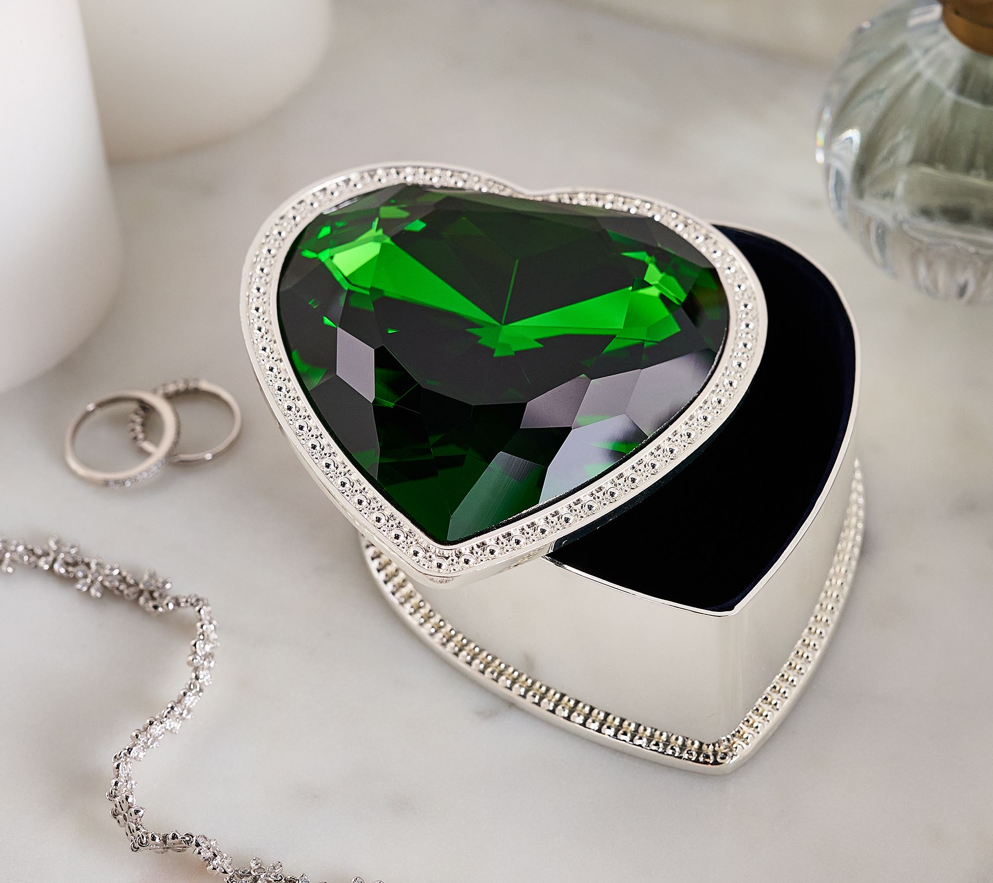 "As Is" Heart Trinket Holder with Gem by Valerie