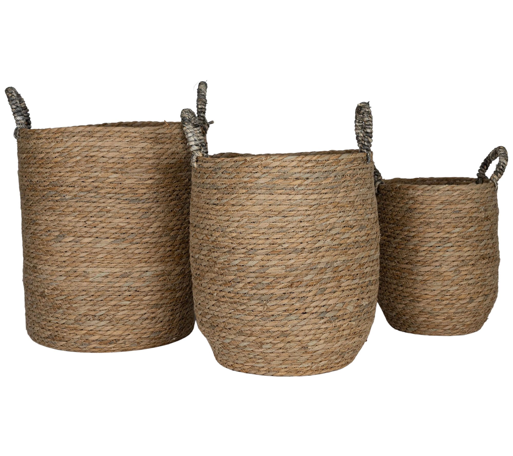 20 Pack Seagrass Basket Storage, Natural Baskets Wooden Handles