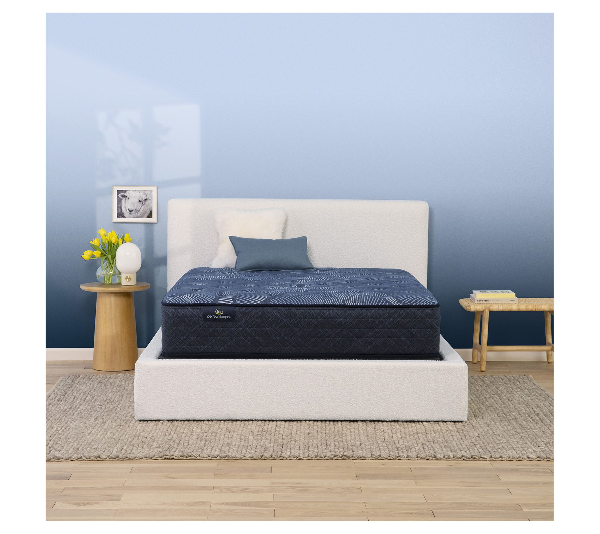 Serta Cobalt Calm 13.25" Plush Mattress Set -Cal King