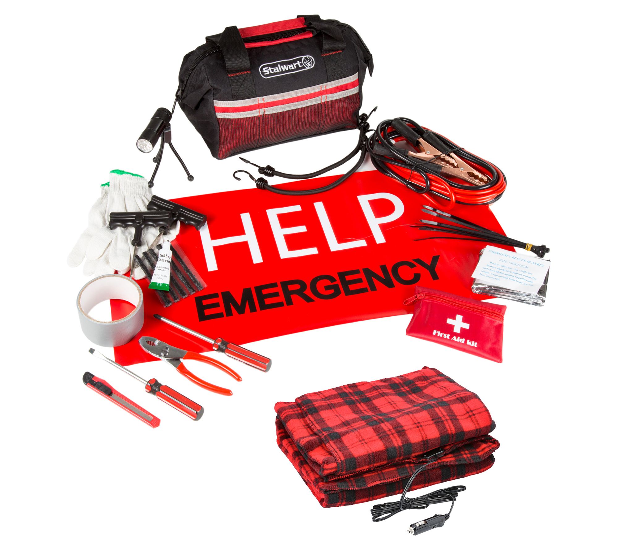 Stalwart 55-PC Car Emergency Kit with Heated Blanket