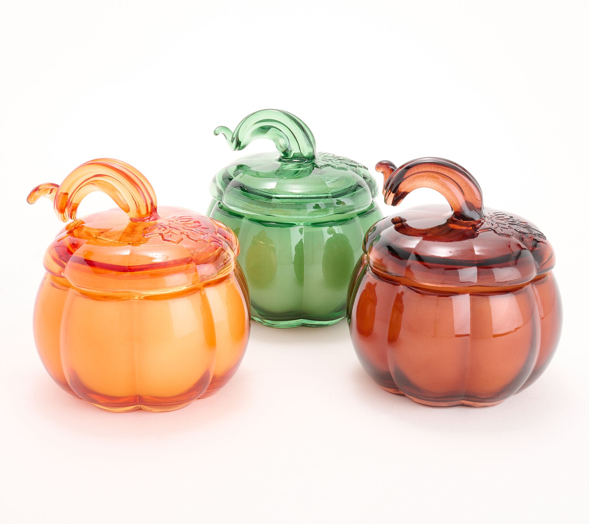 HomeWorx by Slatkin + Co. S/3 Amaretto Pumpkin 5-oz Glass Candles