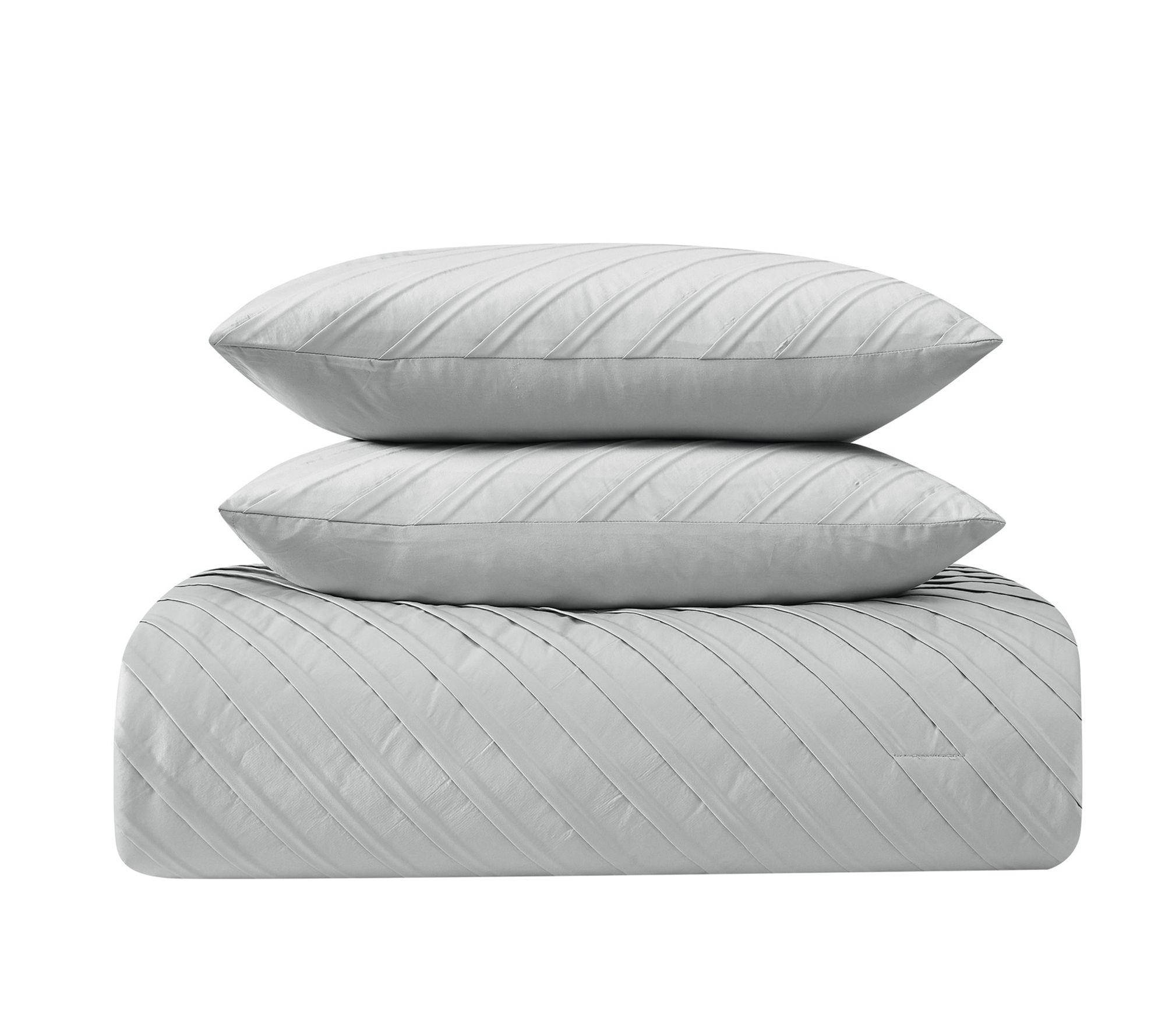 5th Avenue Lux James Pleated Silver 9pc King Co mforter Set - QVC.com