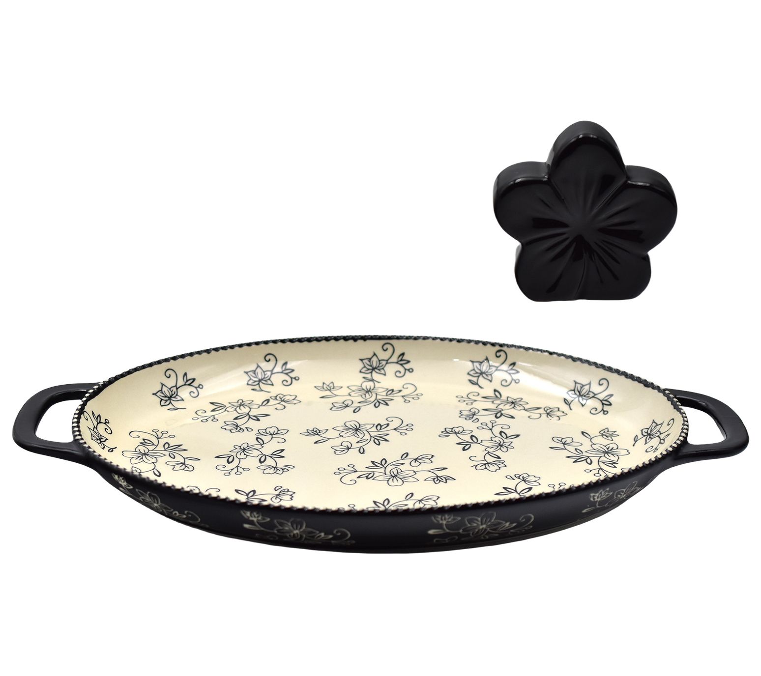 Temp-tations Floral Lace Special Edition Oval Deep Dish Giving Plate