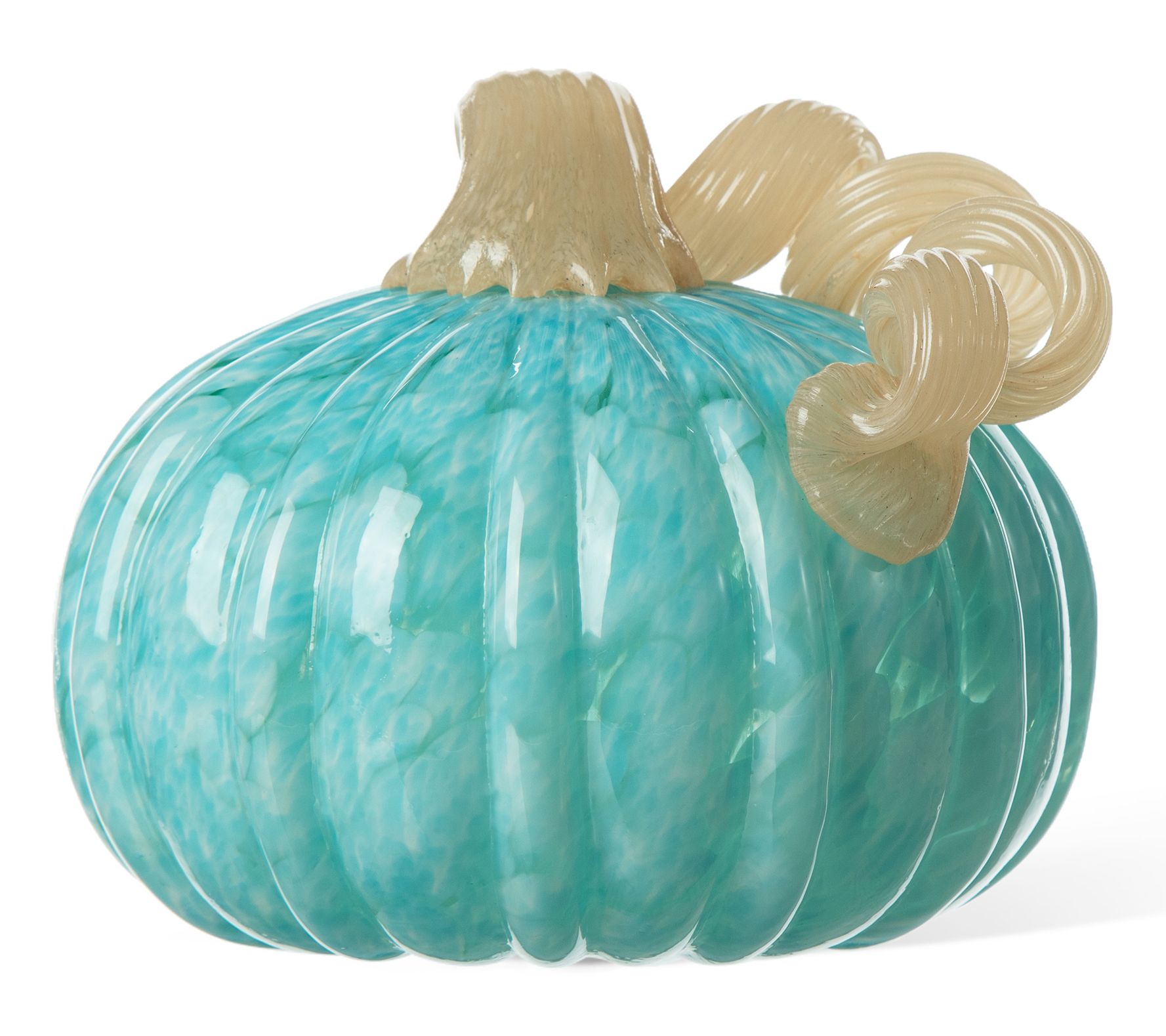Glitzhome 6"D Fall Colorful Dots Round Glass Pumpkin