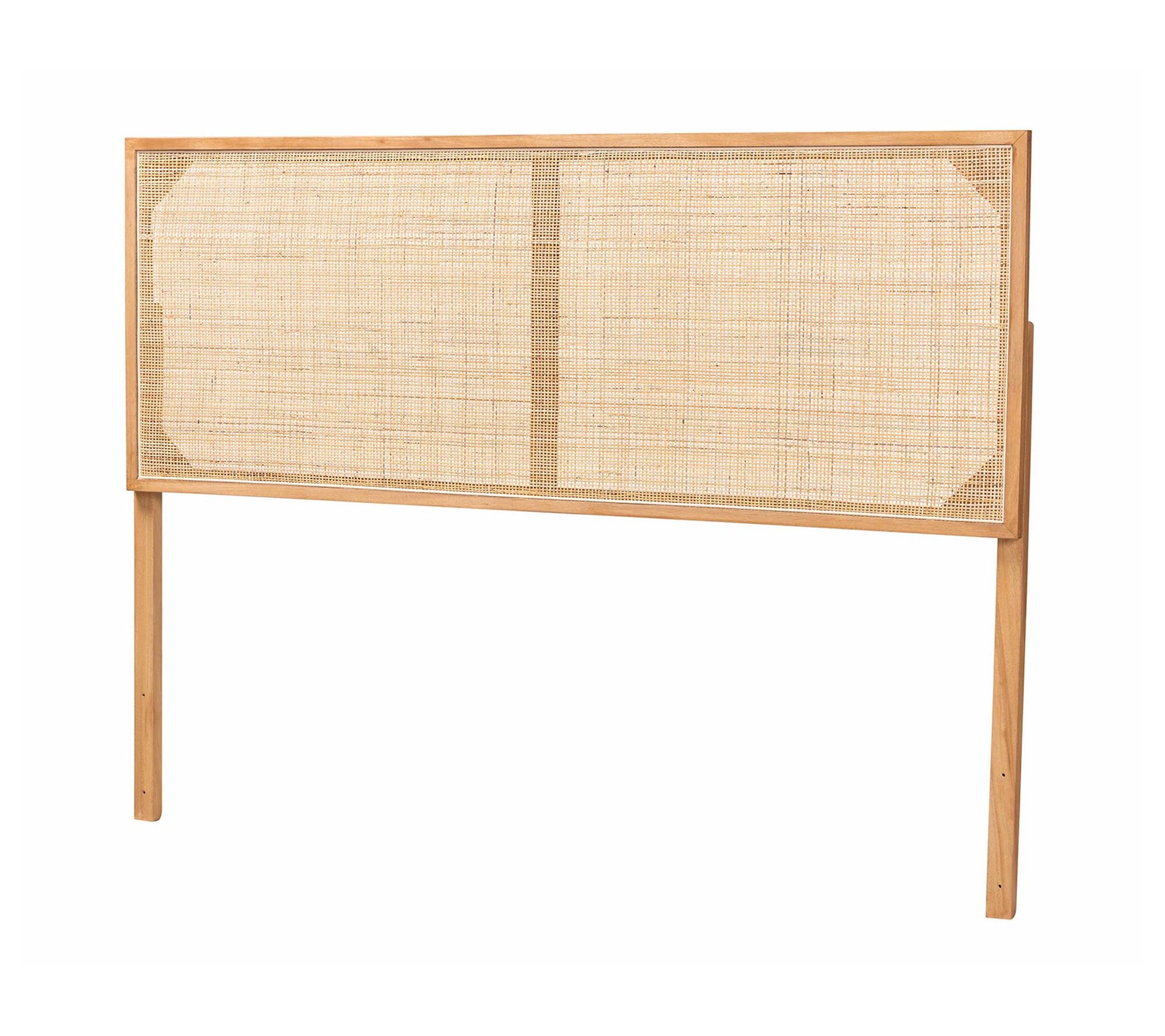 bali & pari Aurelia Bayur Wood and Rattan QueenHeadboard