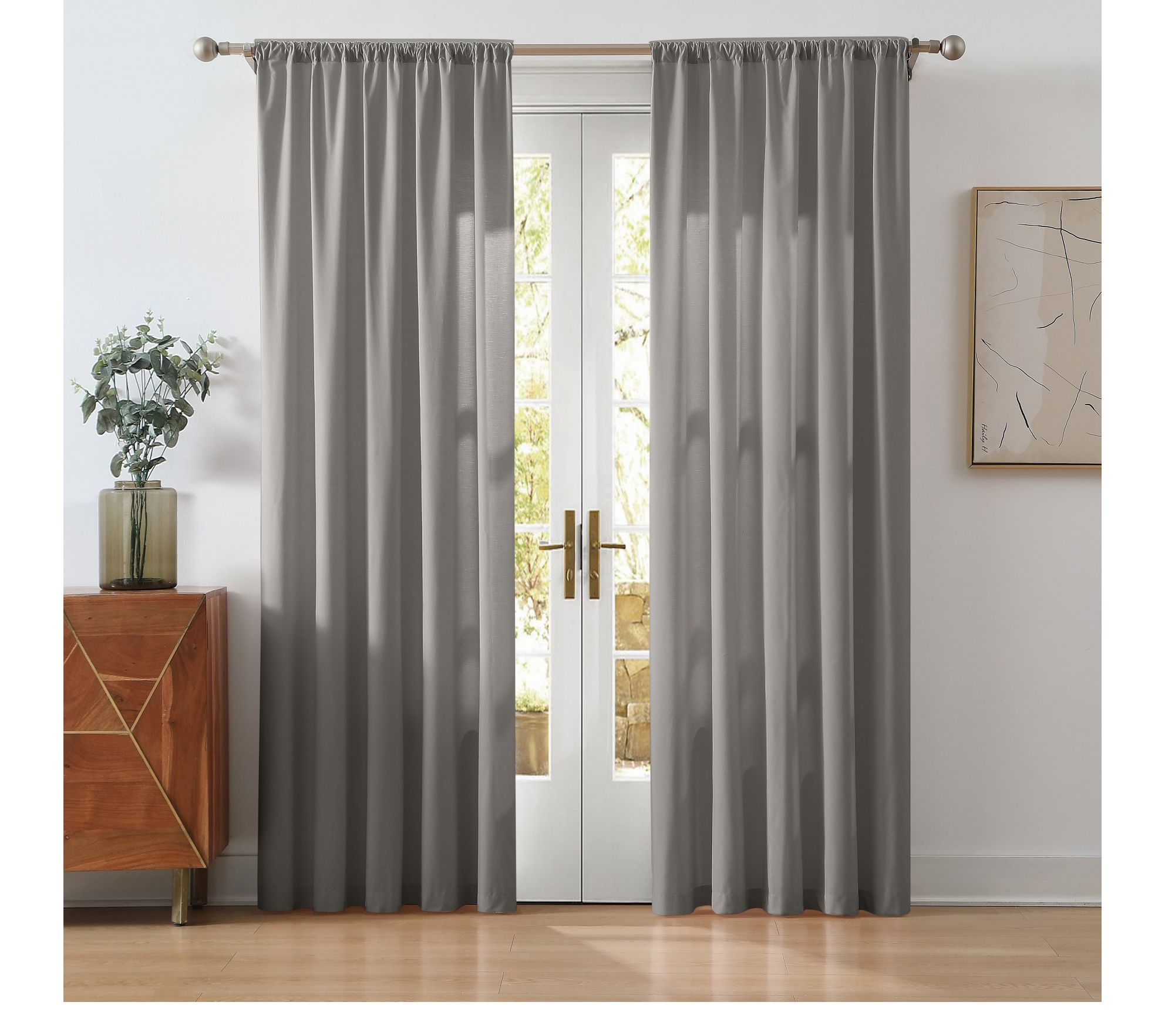 Cannon Solid Cotton Percale 50x84 Window Curtain Pair