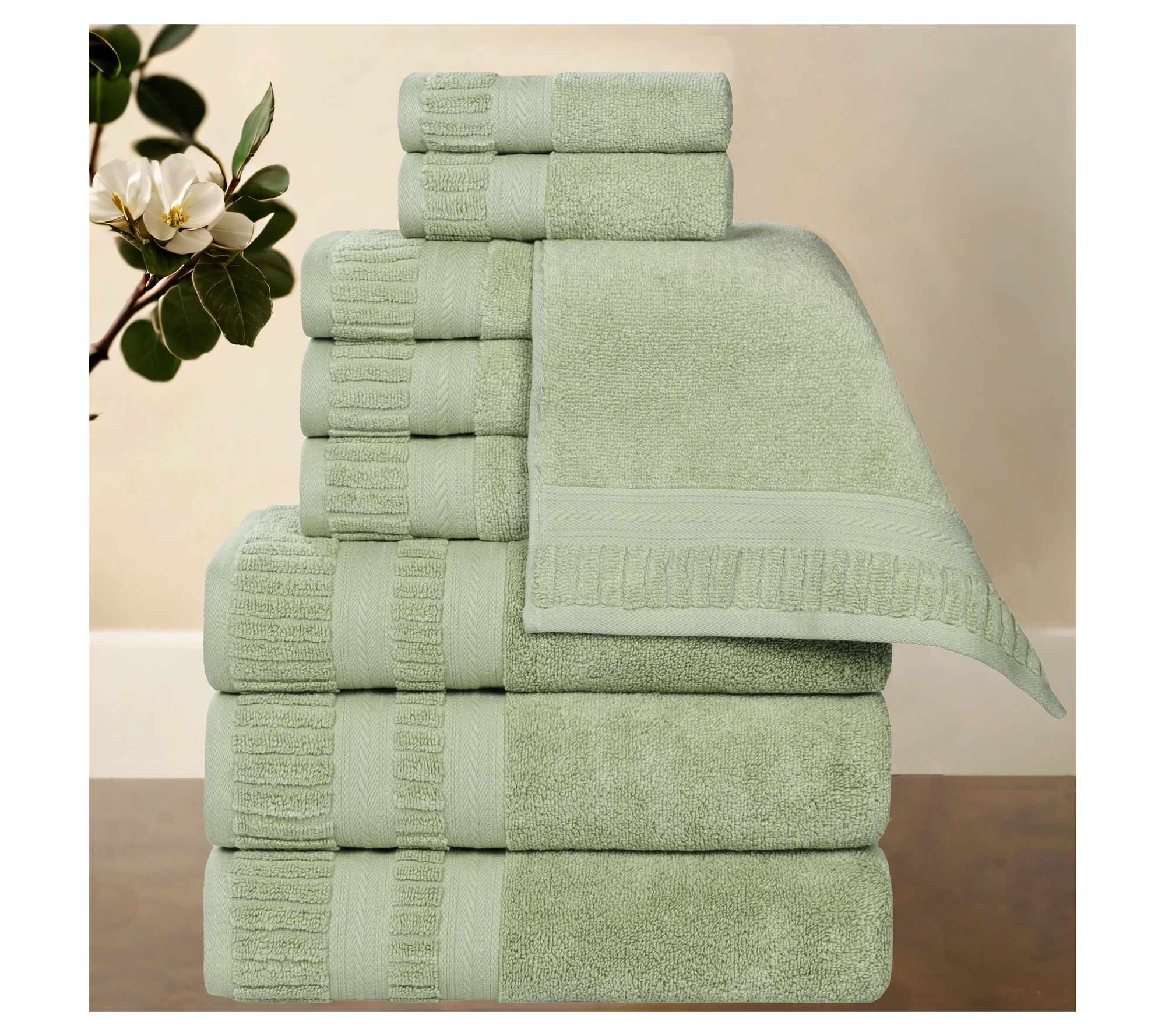 Superior 9-Piece Venice Zero Twist Cotton SoftTowel Set