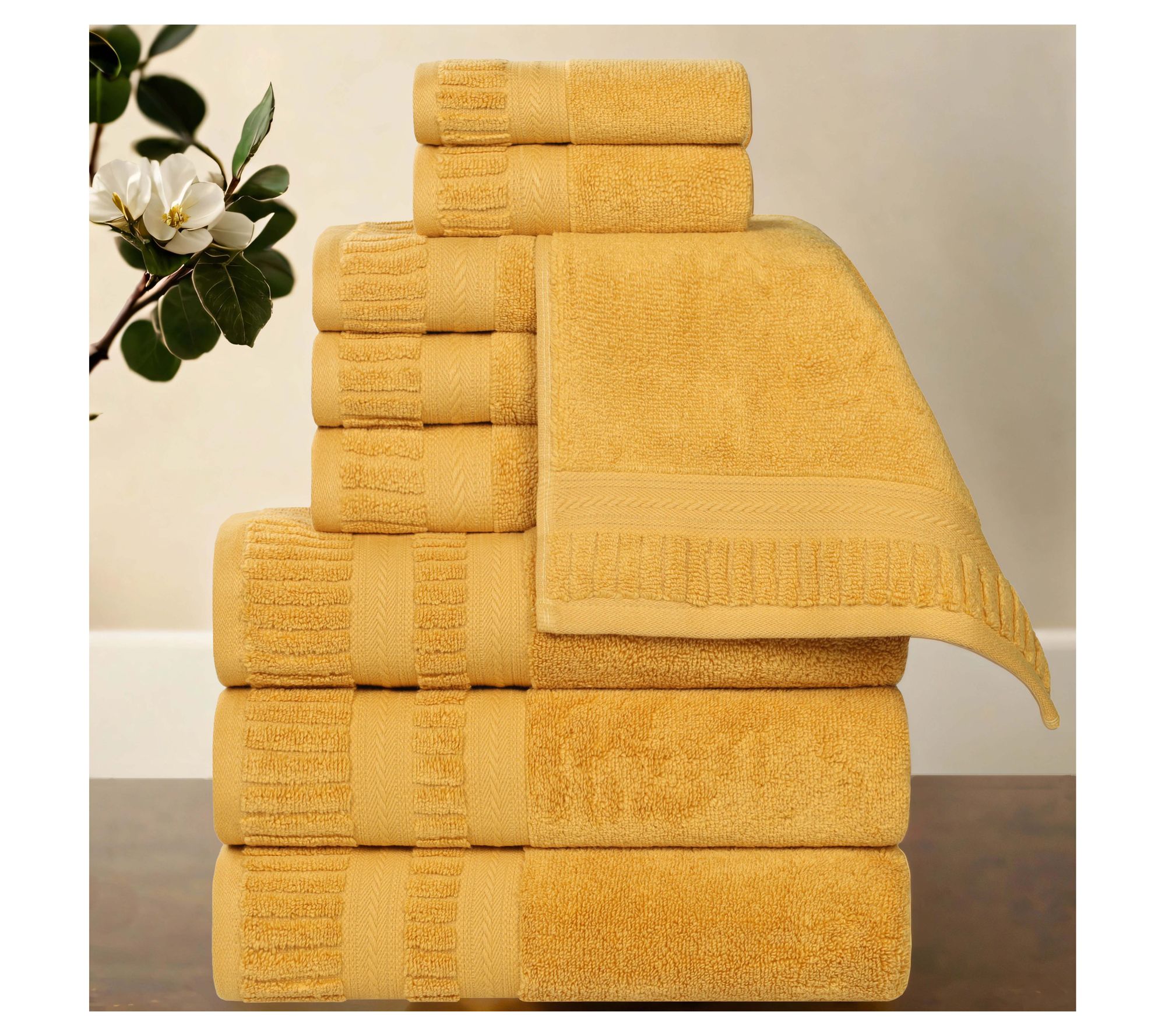 Superior 9-Piec e Venice Zero T wist Cotton Sof t Towel Set