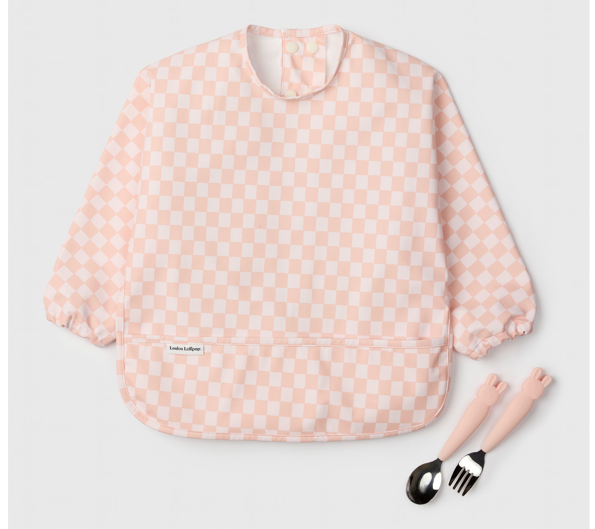 Loulou Lollipop Long Sleeve Bib and Kids Utensil Set