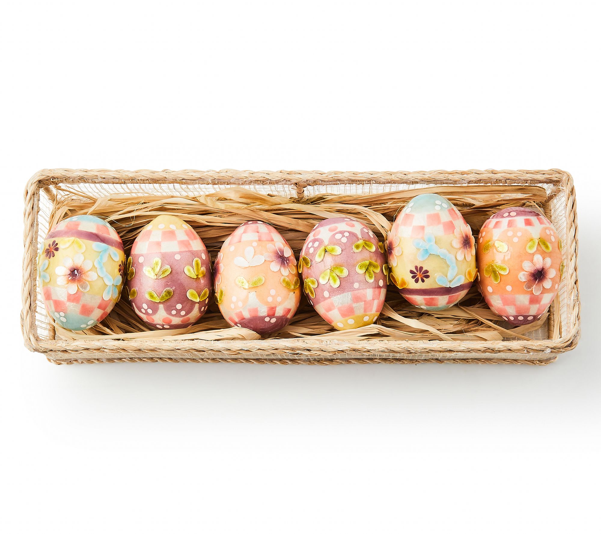 "As Is" MacKenzie Childs Exclusive Set/6 Calico Eggs